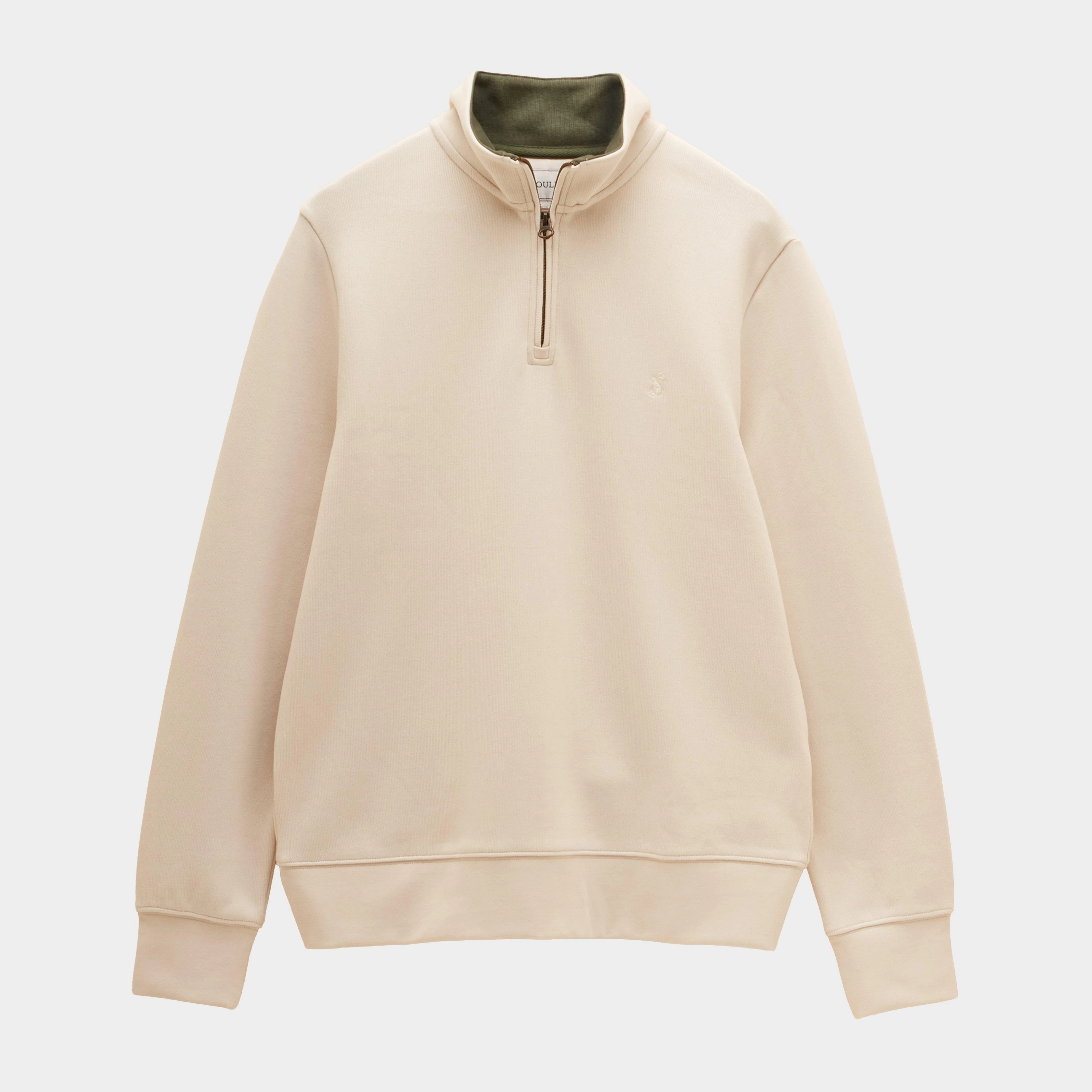 Men’s Alistair Cream French Ribbed Quarter Zip Sweatshirt - Image 7