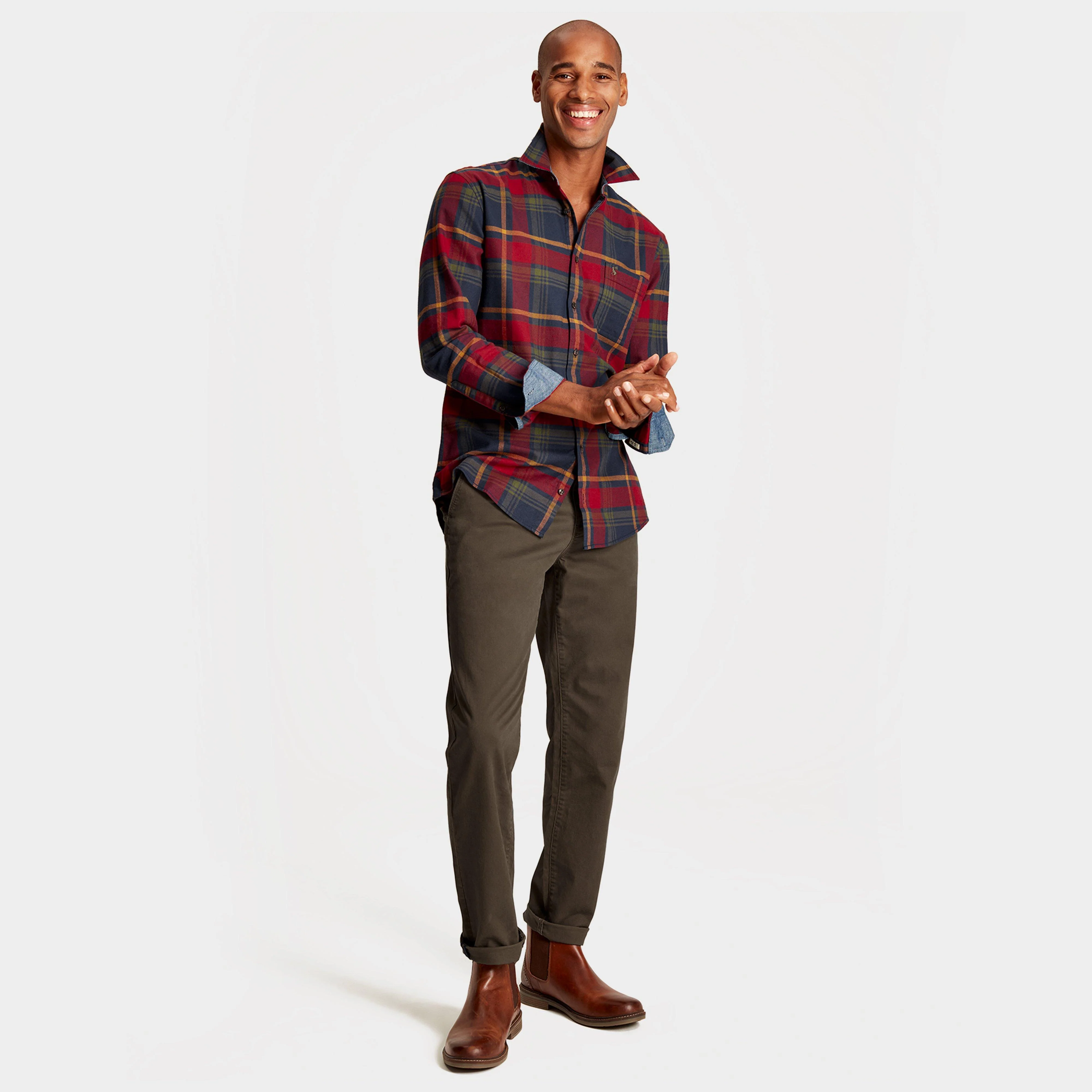 Mens Buchannan Check Shirt Red - Image 6