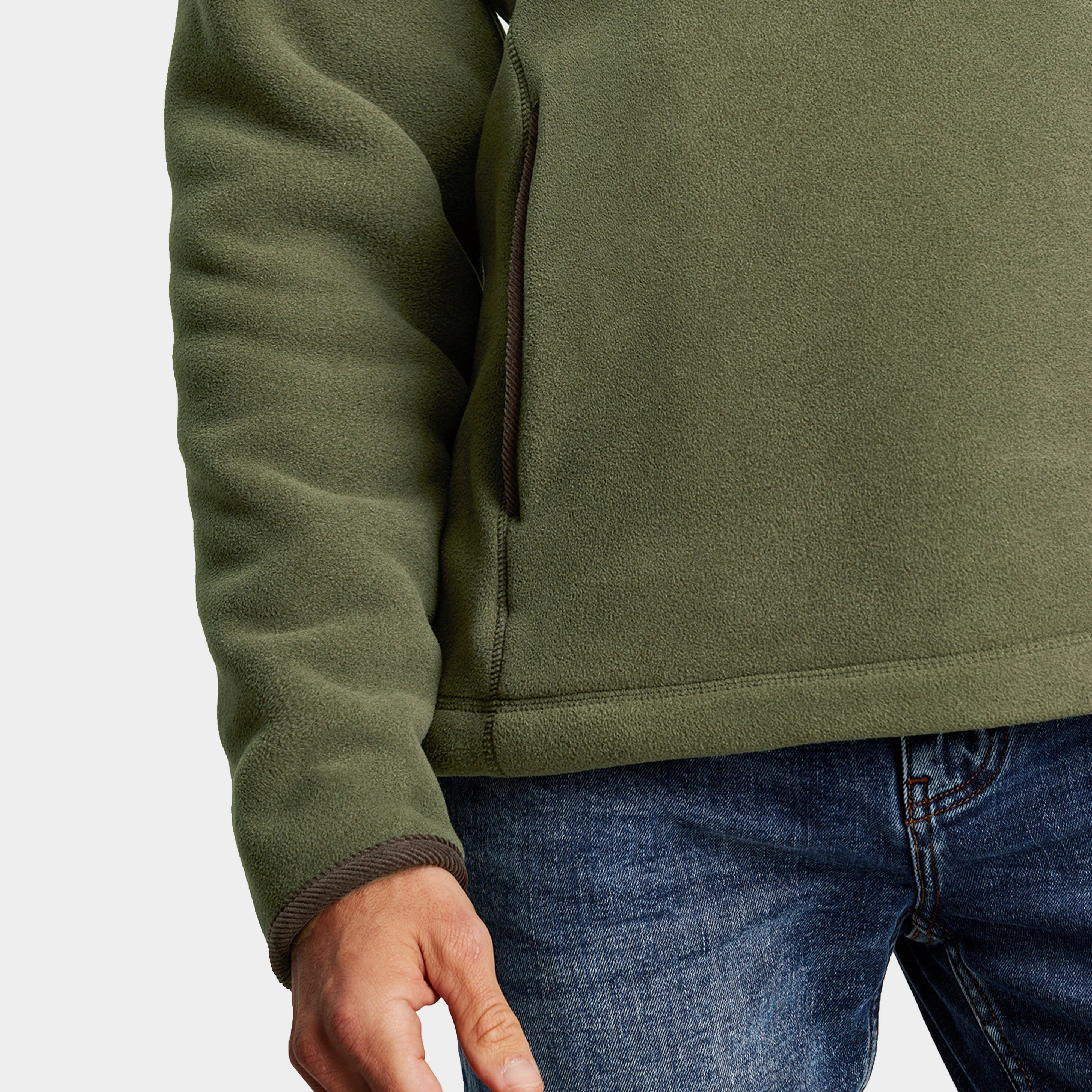 Mens Coxton Quarter Zip Fleece Sweatshirt Heritage Green - Image 5
