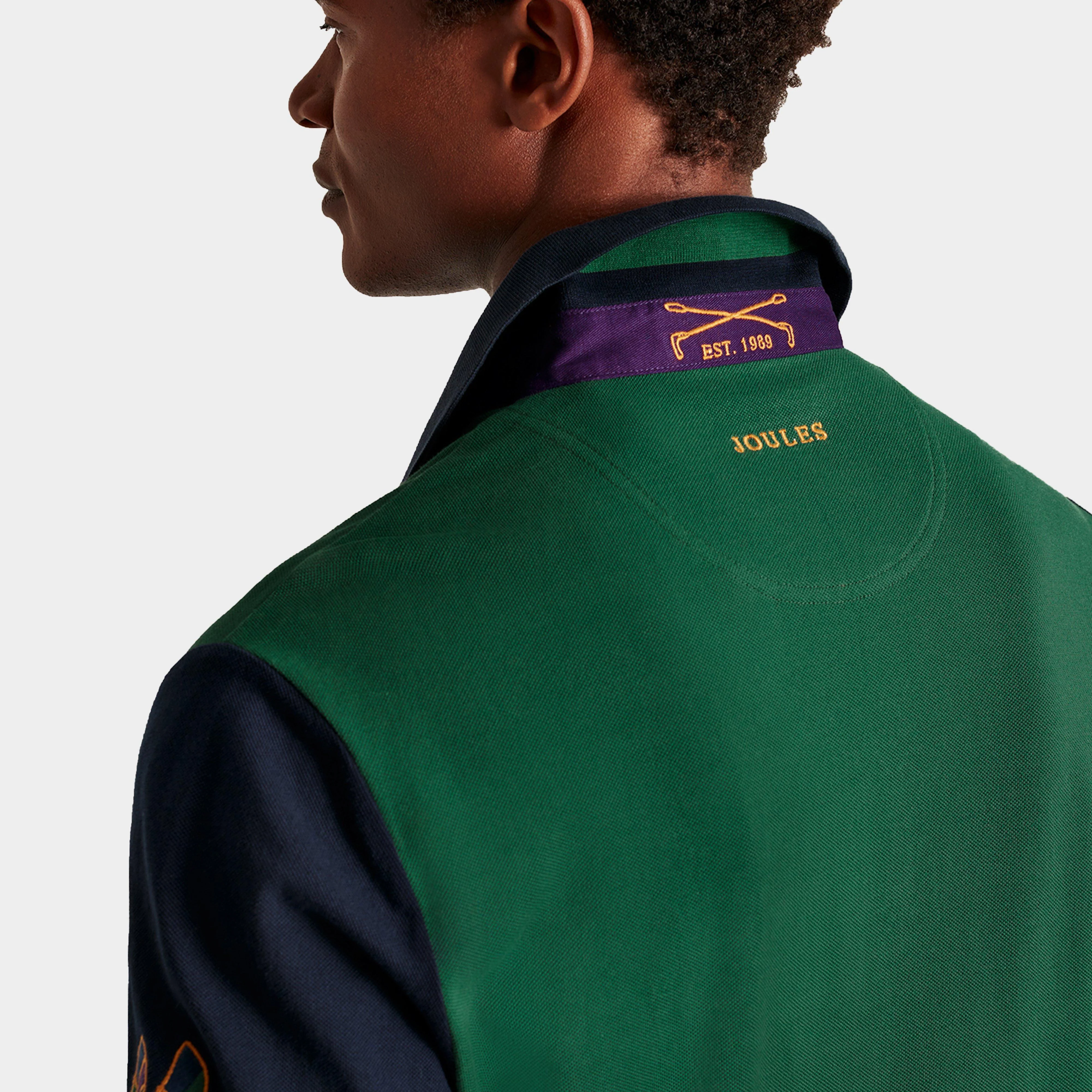 Mens Embellished Polo Shirt Green - Image 5