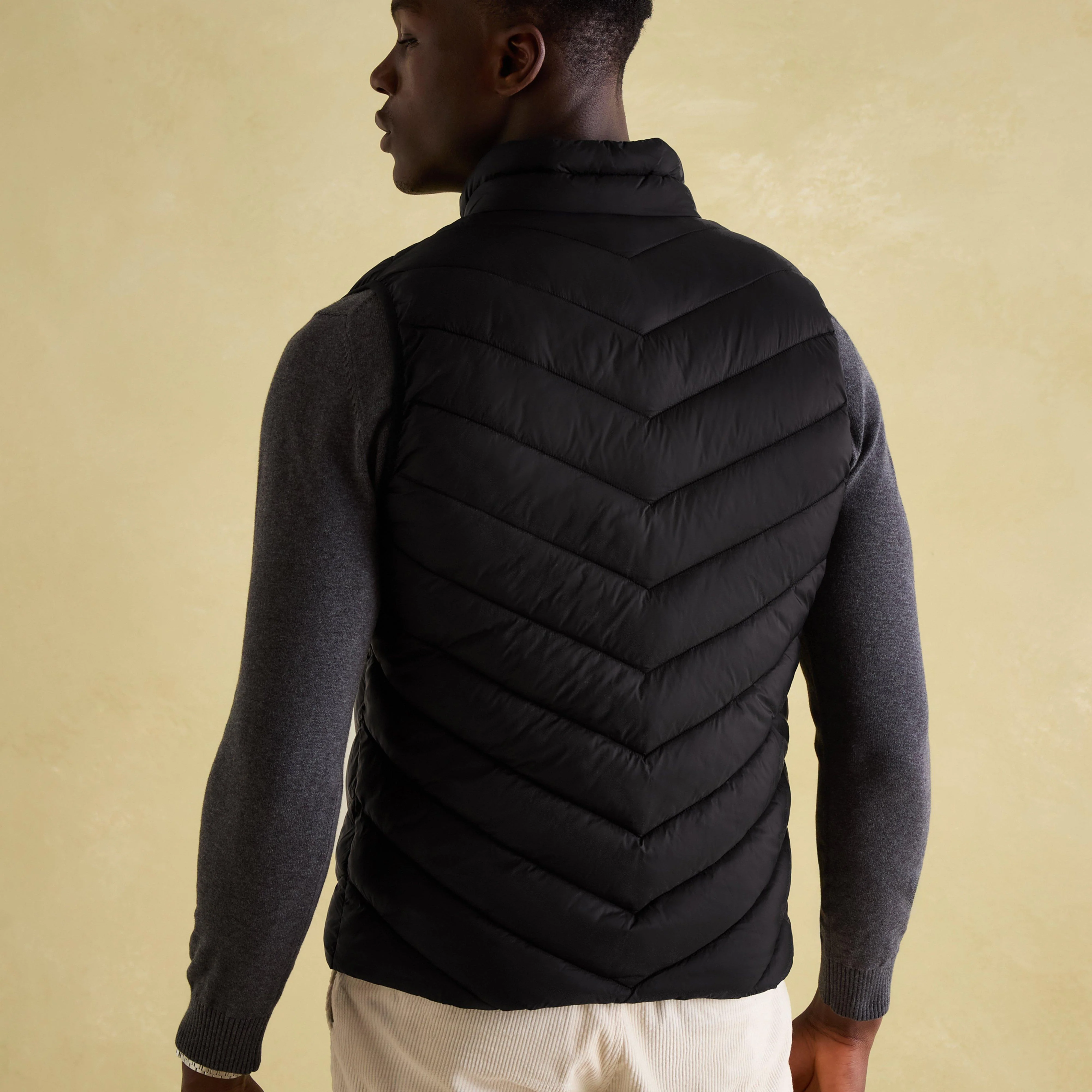 Mens Garrett Showerproof Padded Gilet Black - Image 3