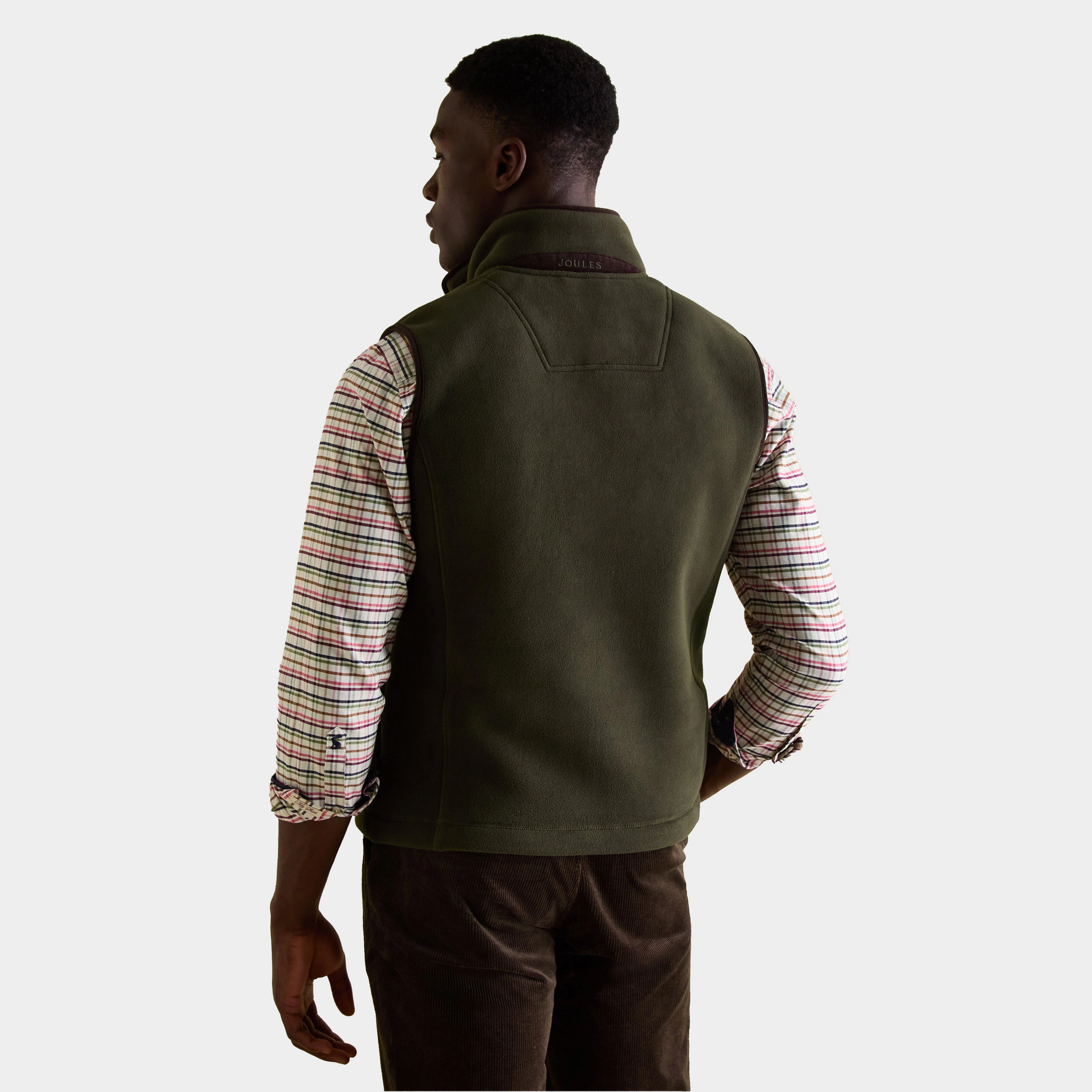 Mens Greenfield Full Zip Fleece Gilet Green - Image 2