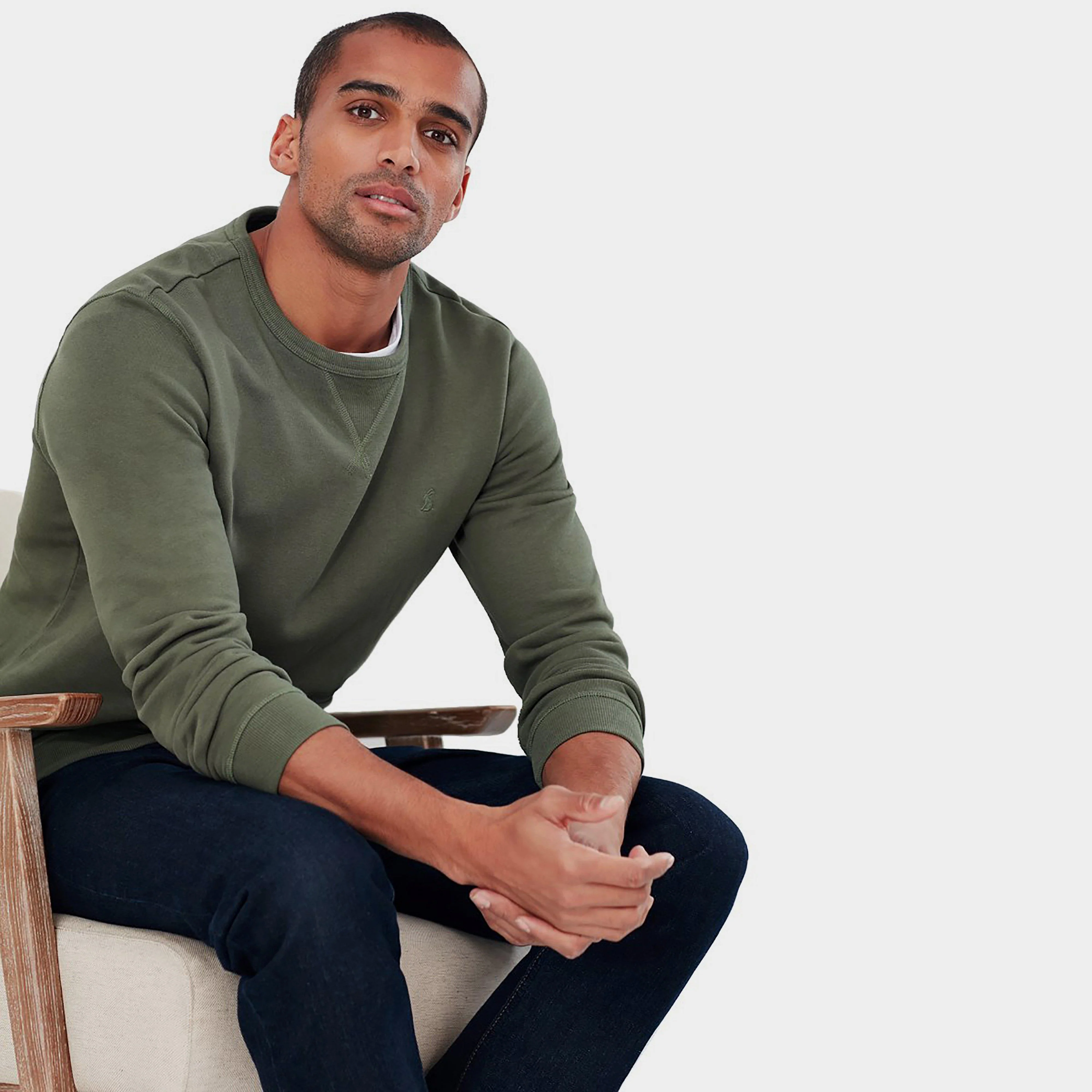 Men’s Monty Crew Neck Sweatshirt Seaweed - Image 7