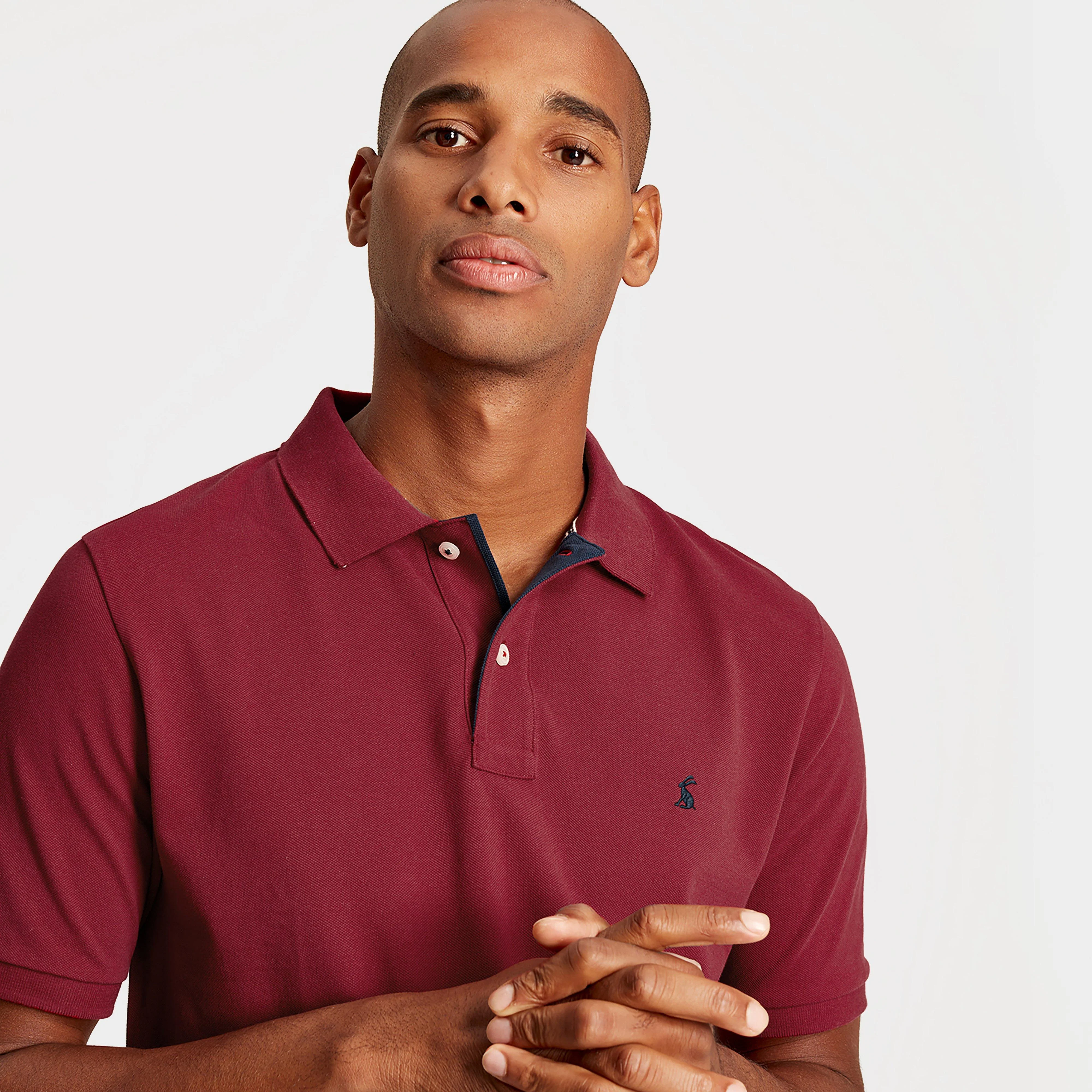 Mens Woody Polo Shirt Rhubarb - Image 4