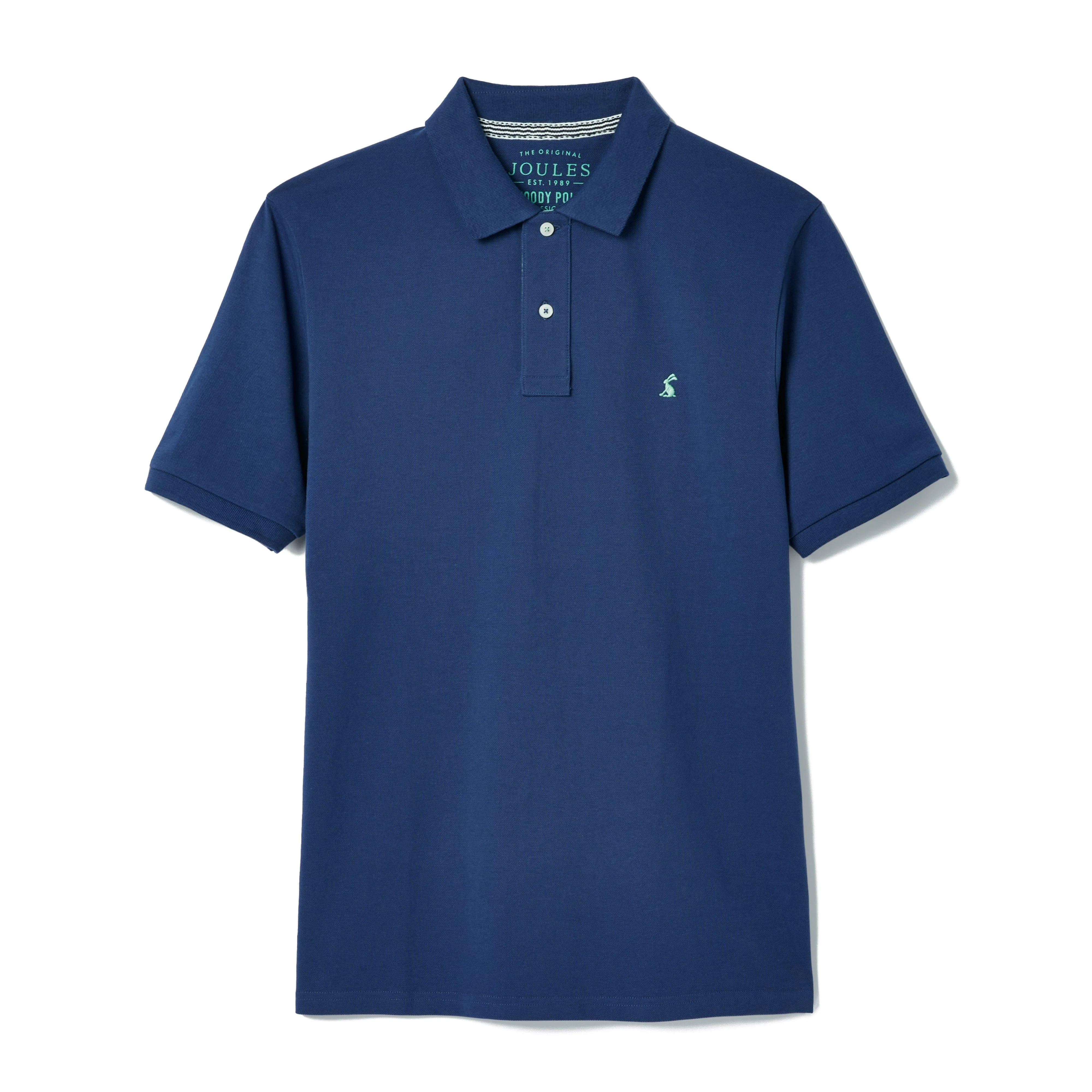 Mens Woody Regular Fit Cotton Pique Polo Shirt Blue - Image 6