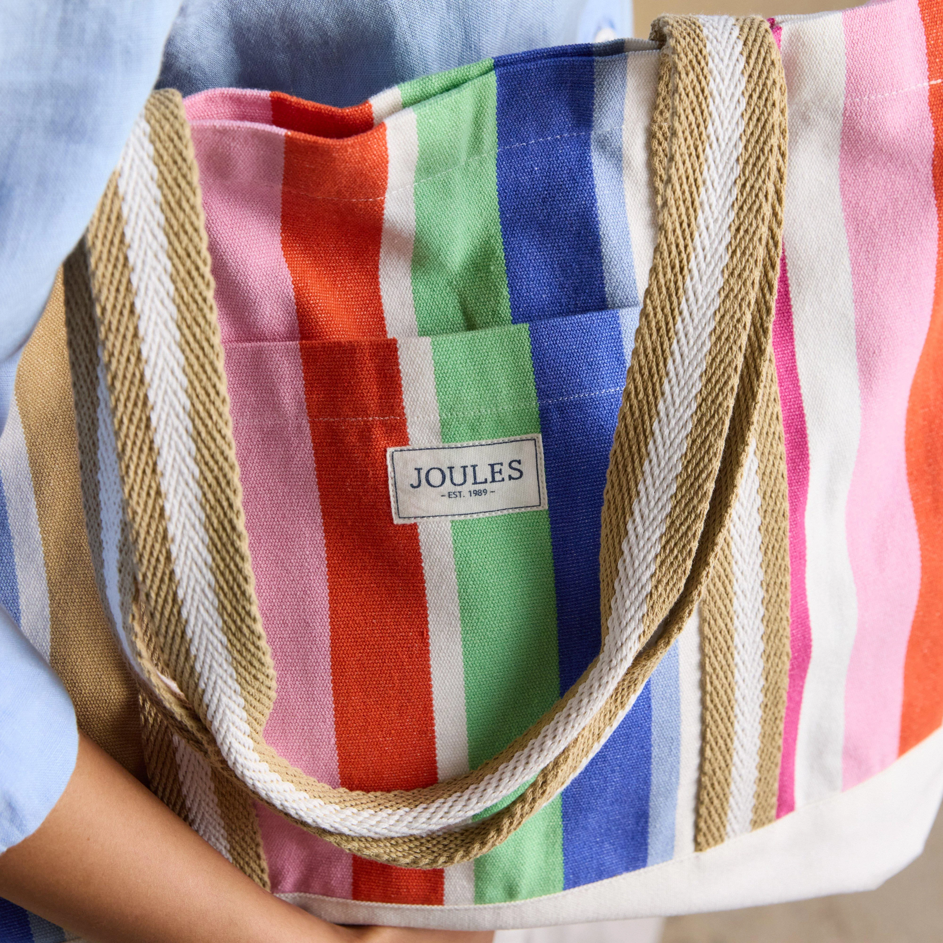 Promenade Multi Stripe Canvas Beach Tote Bag - Image 4