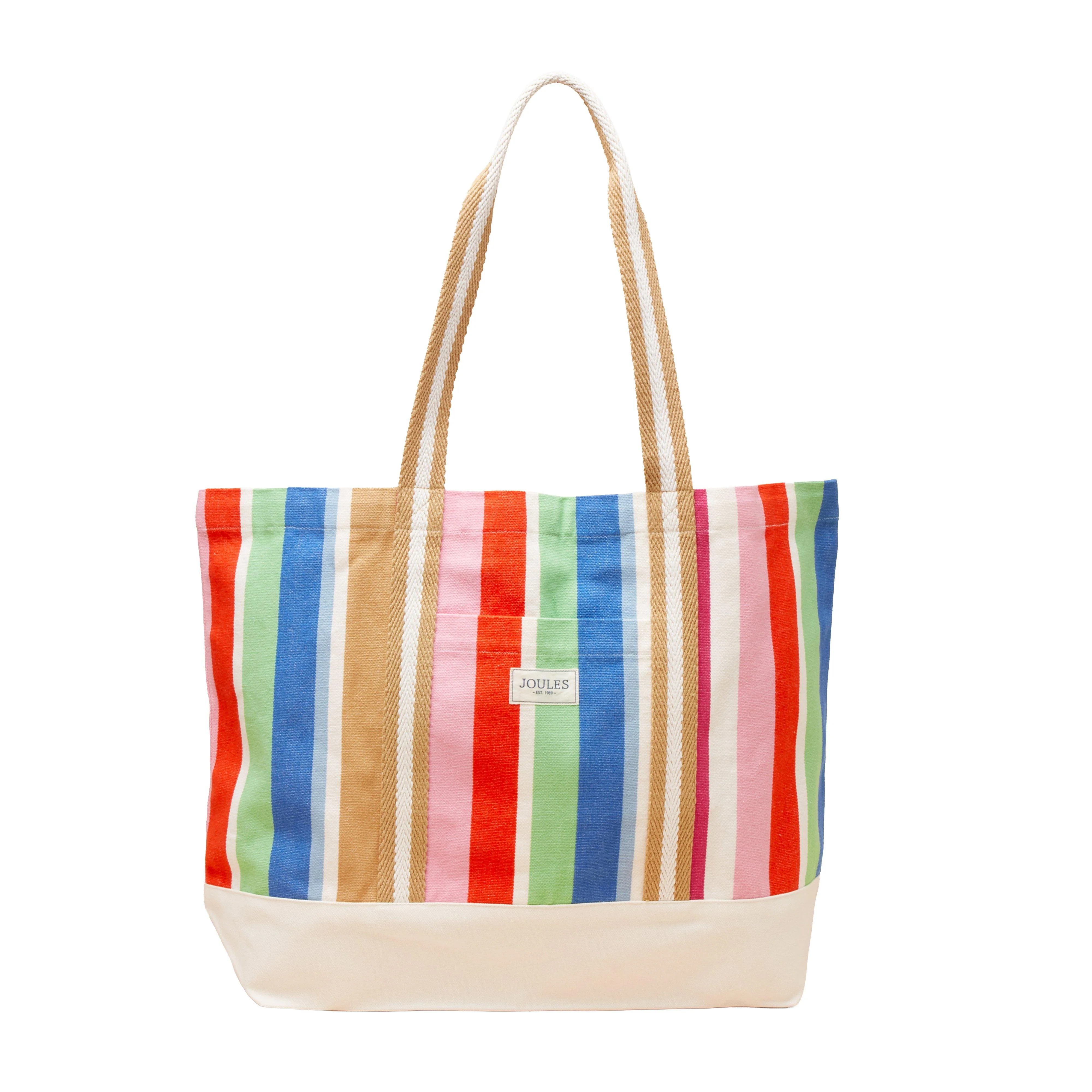 Promenade Multi Stripe Canvas Beach Tote Bag - Image 6
