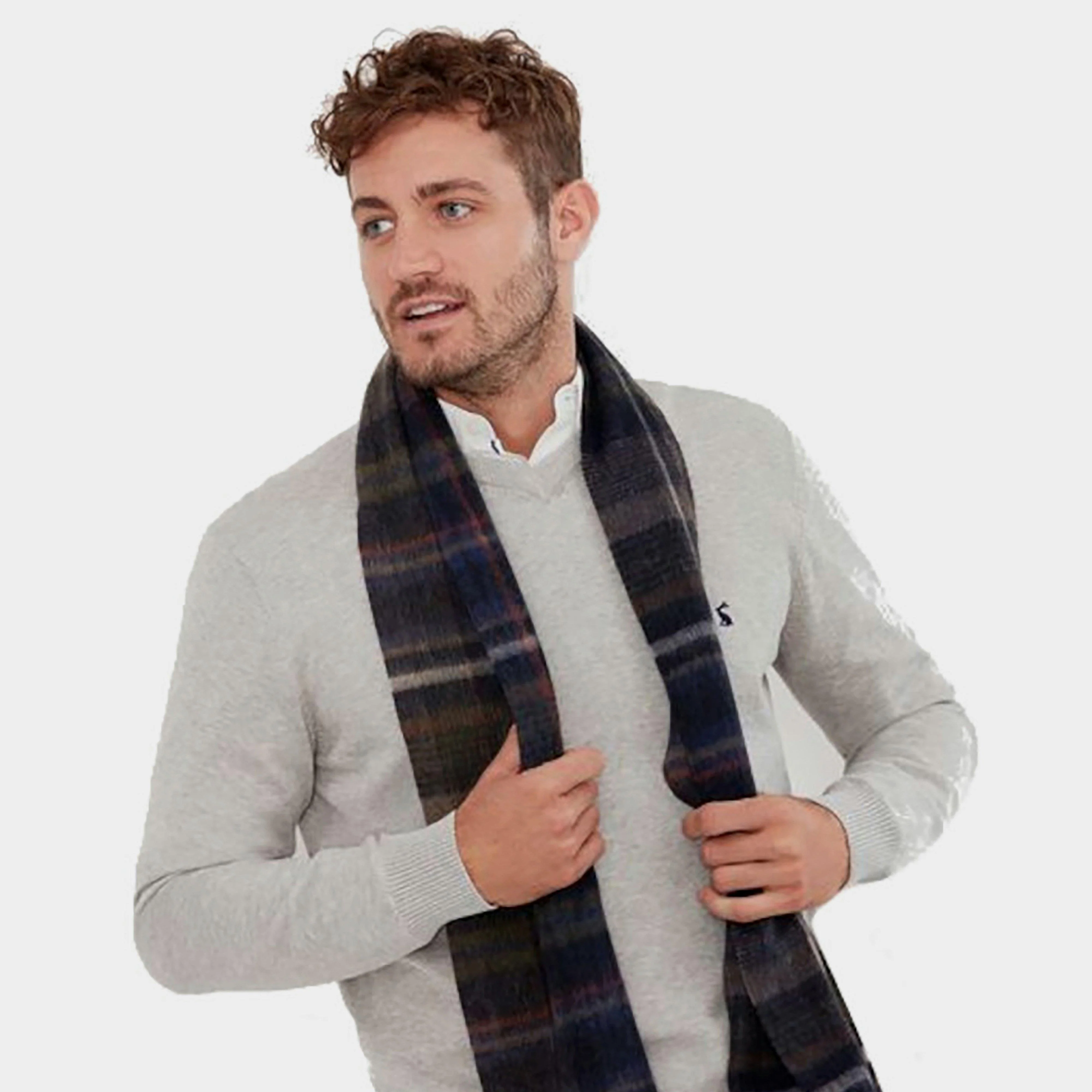 Tytherton Wool Scarf Green Navy Check - Image 3