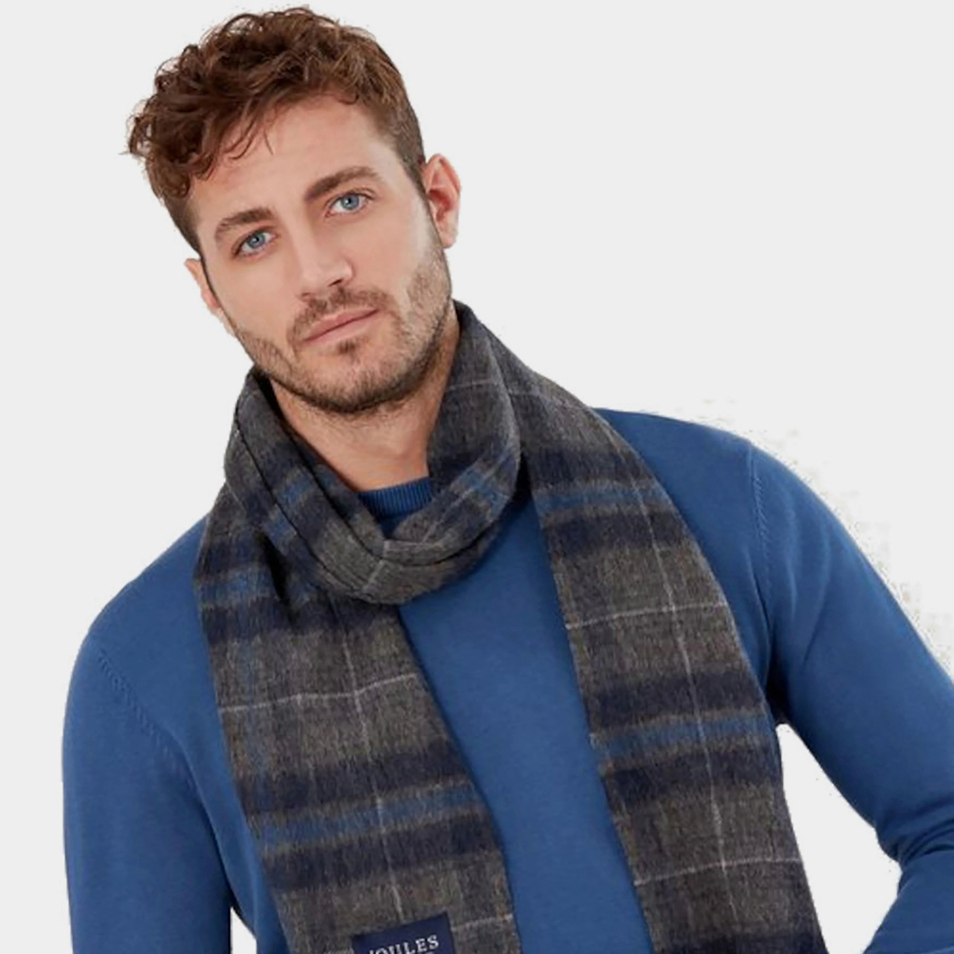 Tytherton Wool Scarf Grey Marl Check - Image 3
