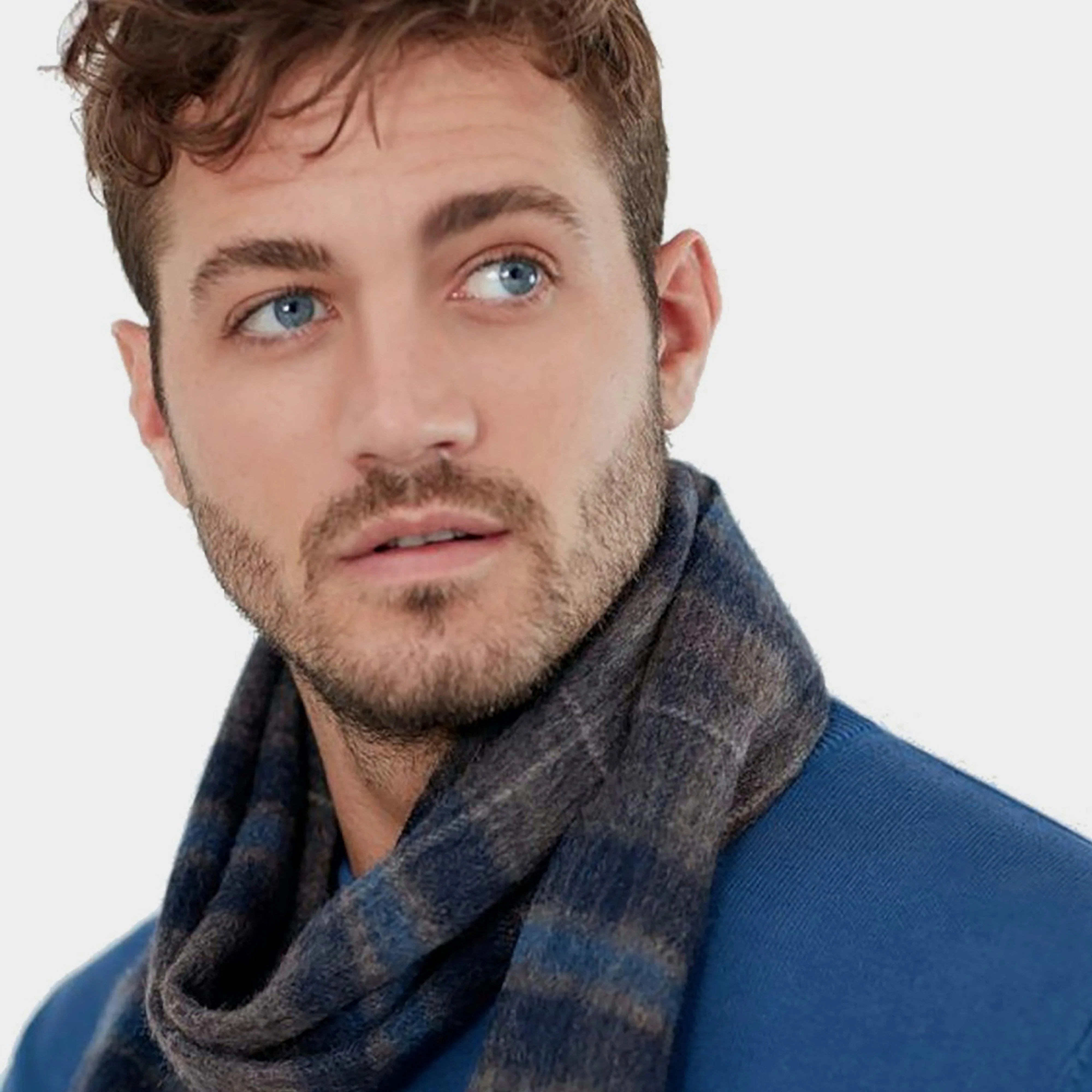 Tytherton Wool Scarf Grey Marl Check - Image 4