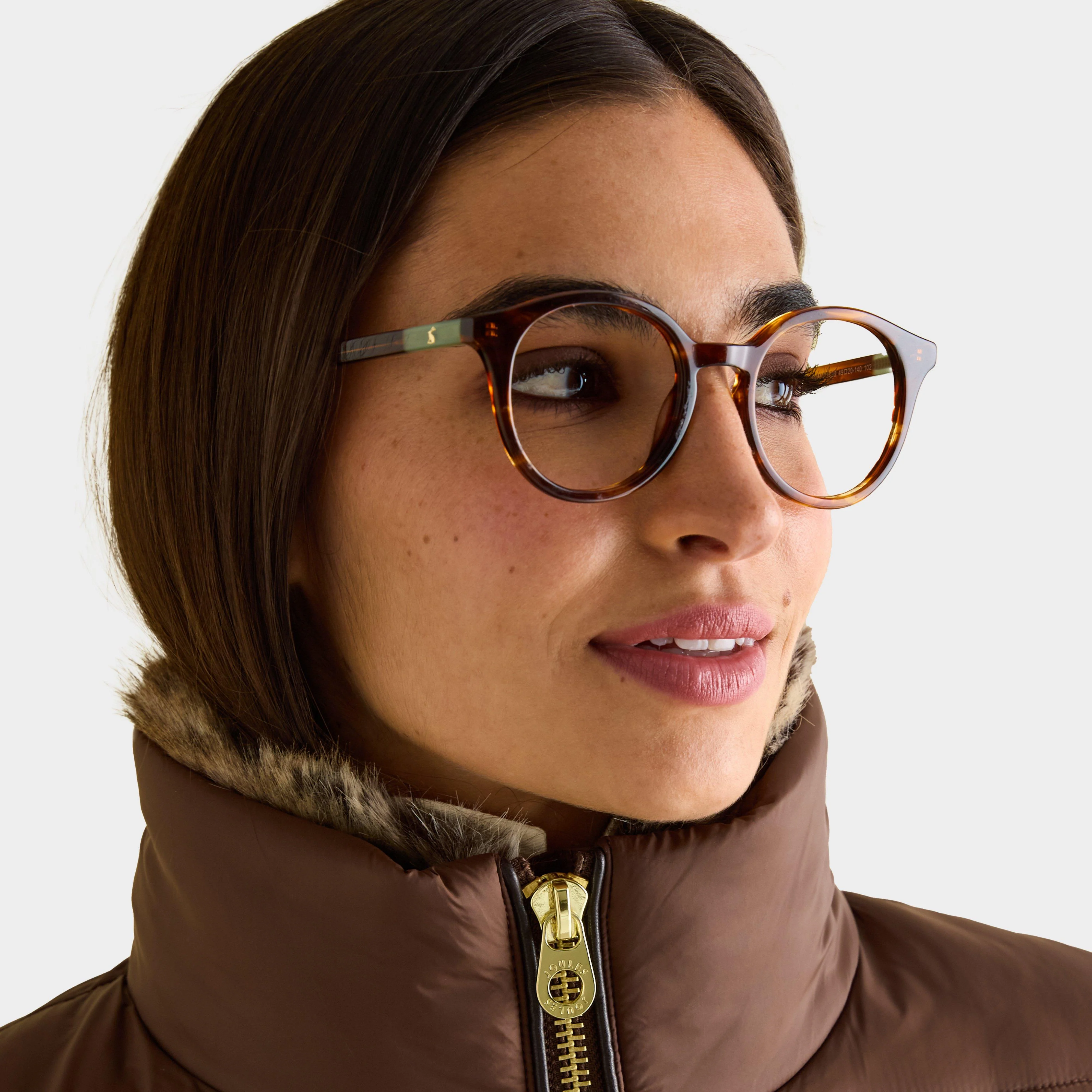 Womens Beckley Padded Showerproof Jacket With Faux Fur Trim Brown - Image 3