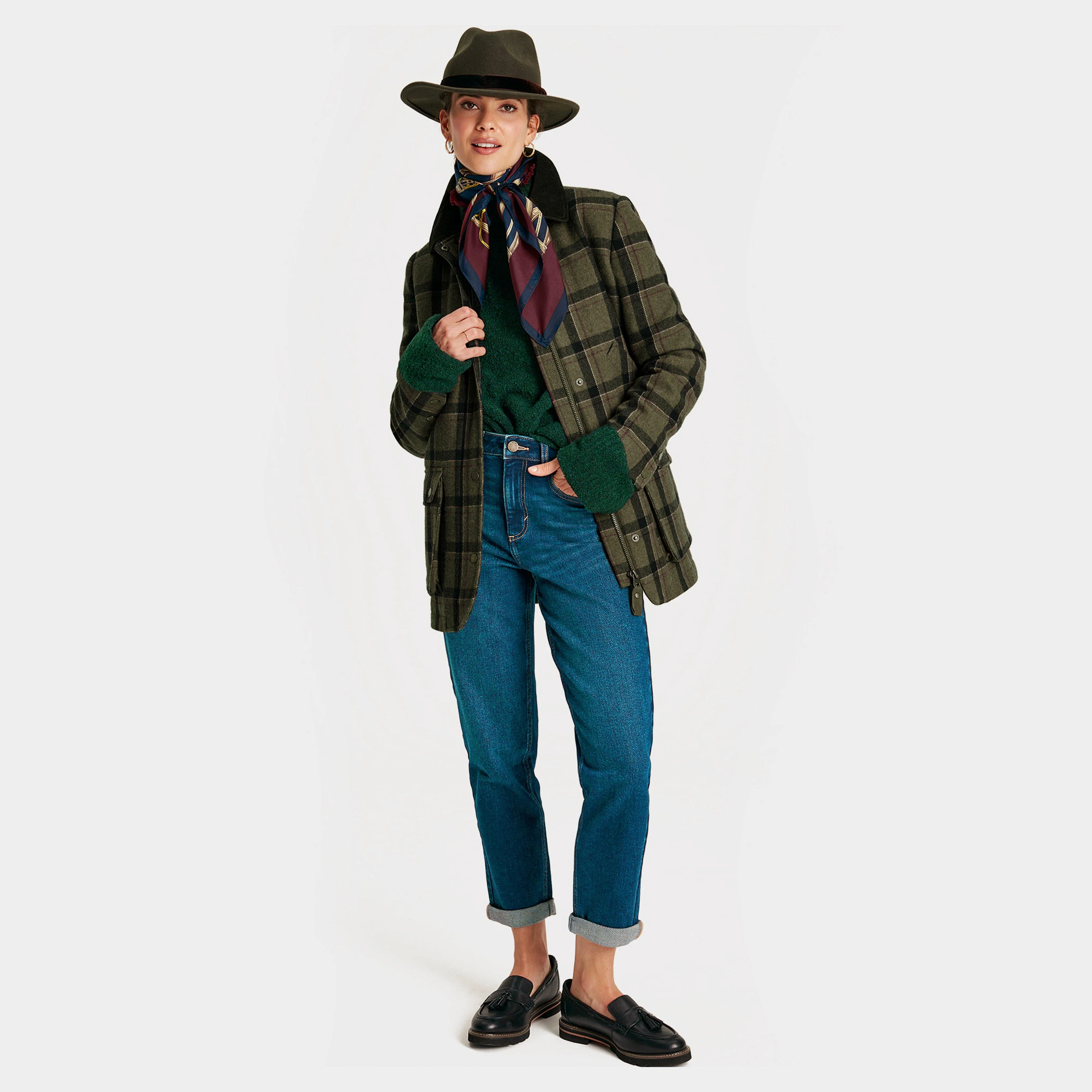 Womens Berkley Tweed Fieldcoat Green Tweed - Image 7