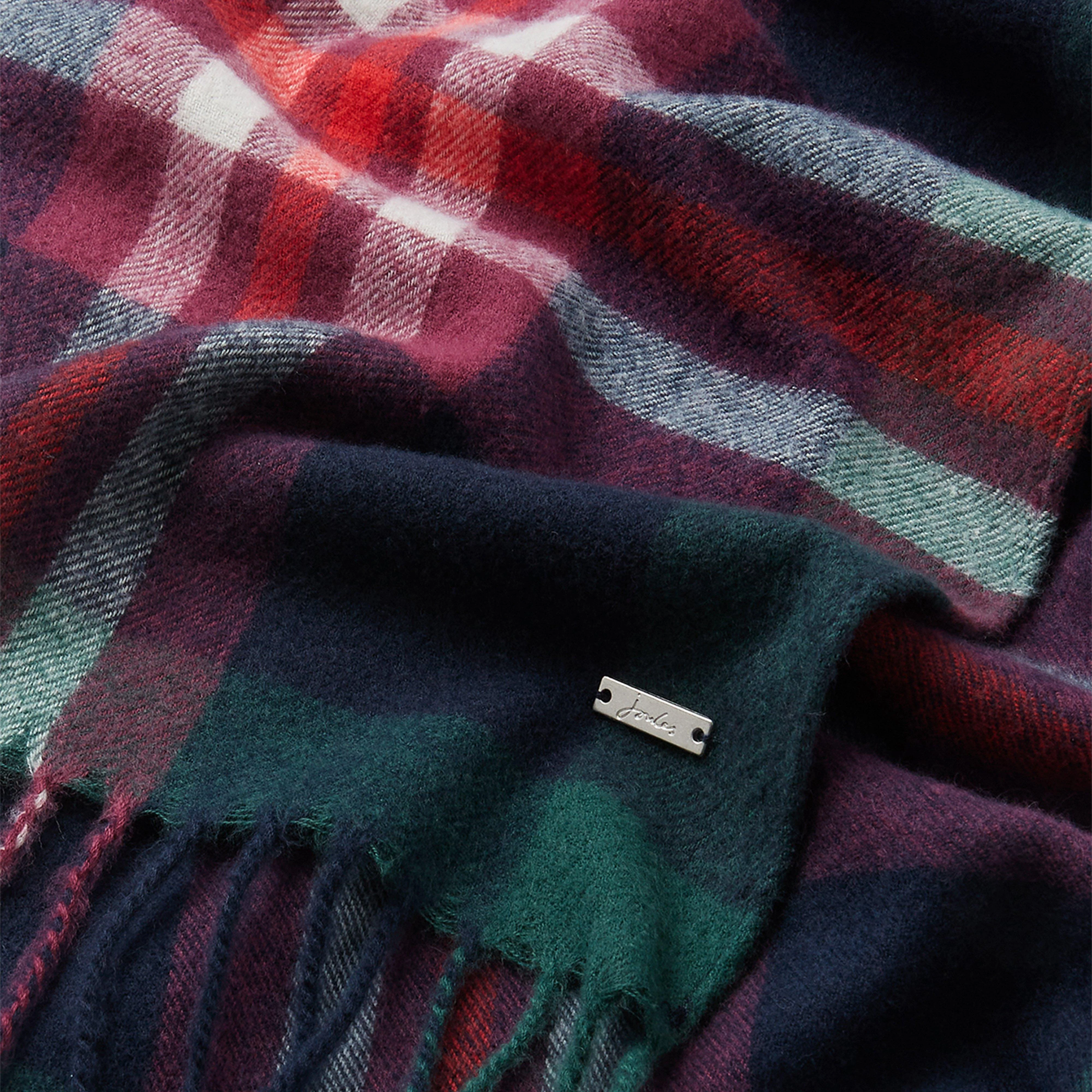Womens Bracken Scarf Navy Pink Check - Image 3