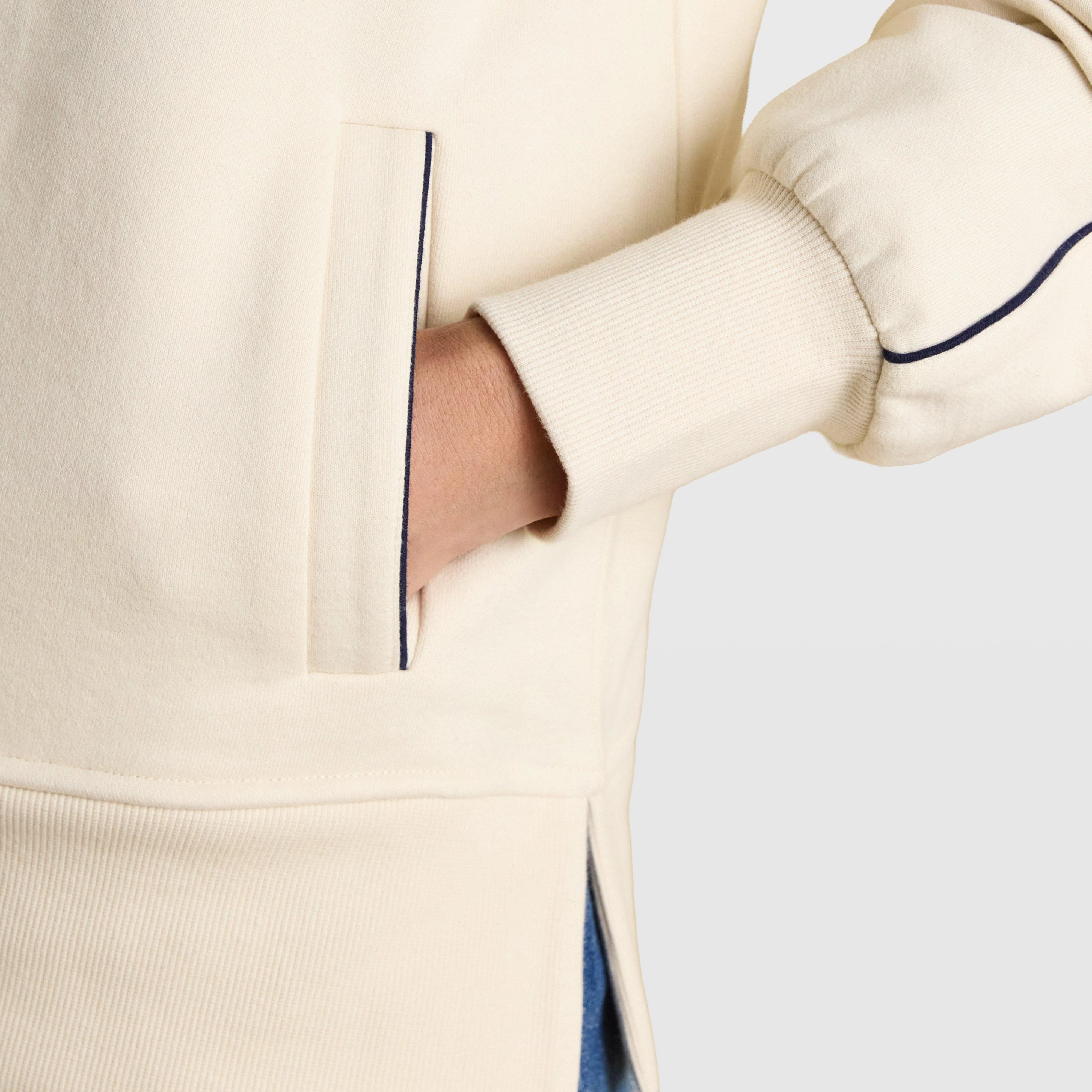 Womens Bronte Funnel Neck Quarter Zip Sweatshirt Cream - Image 4