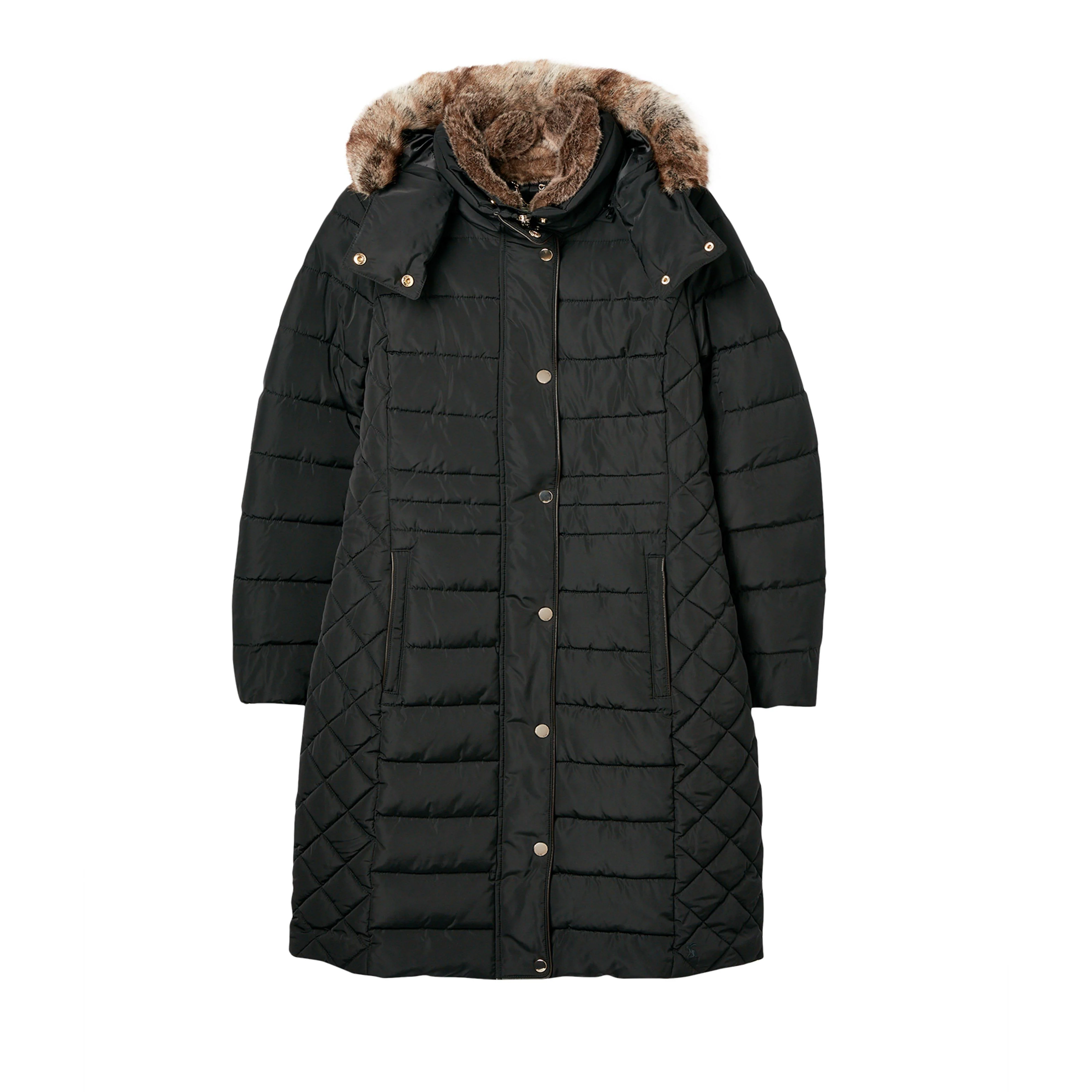 Womens Charlington Showerproof Longline Padded Coat Black - Image 8
