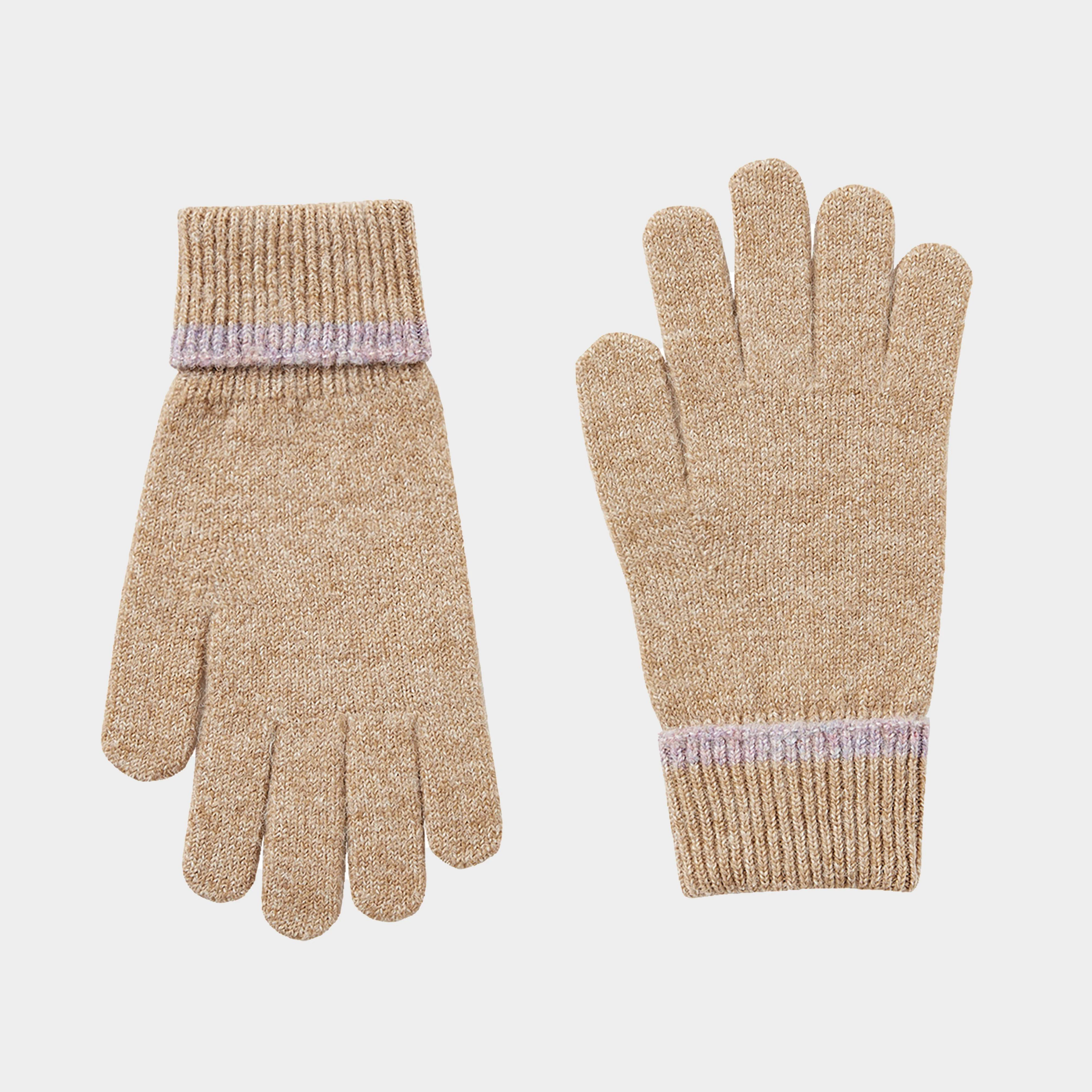 Womens Eloise Knitted Gloves Oat - Image 3