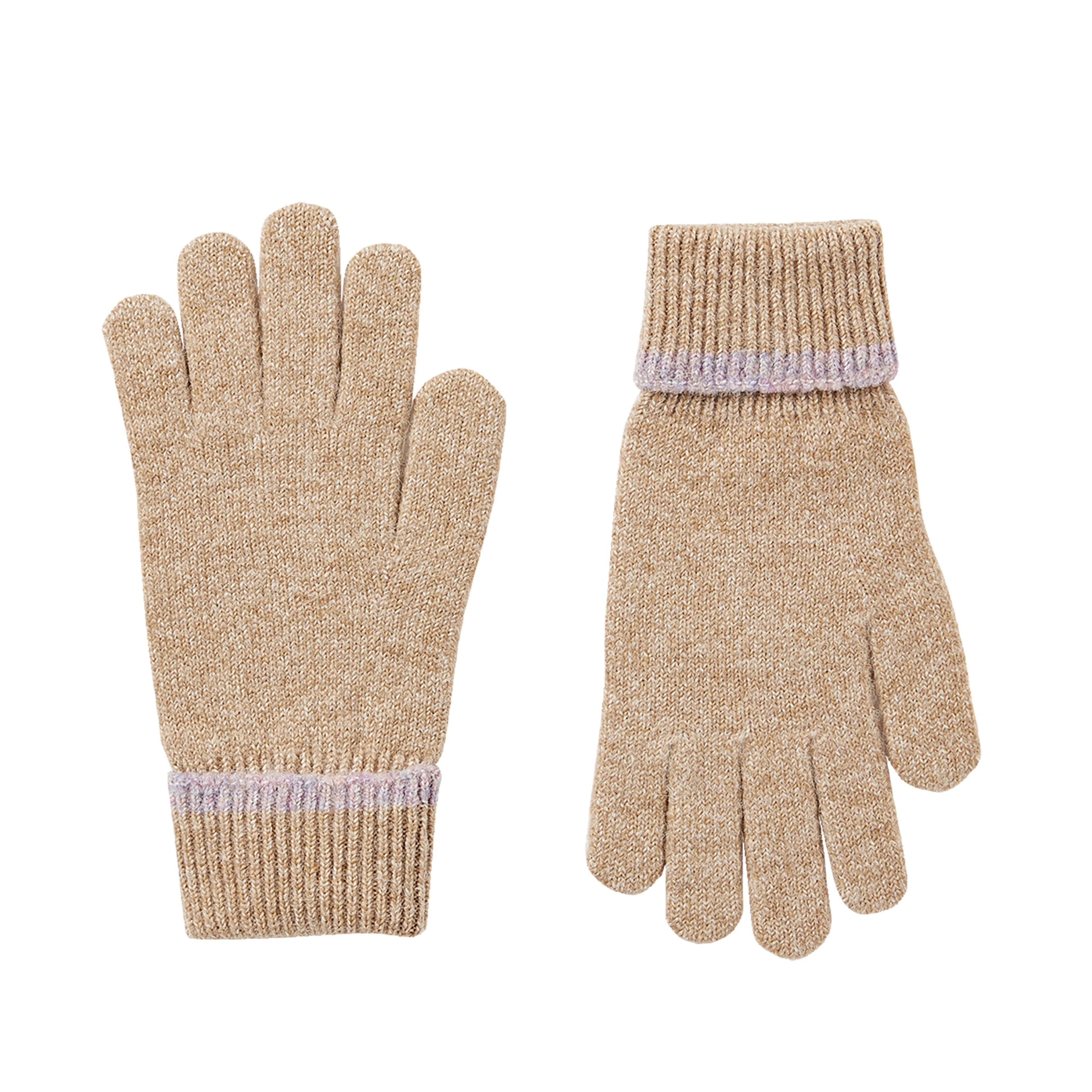 Womens Eloise Knitted Gloves Oat - Image 7