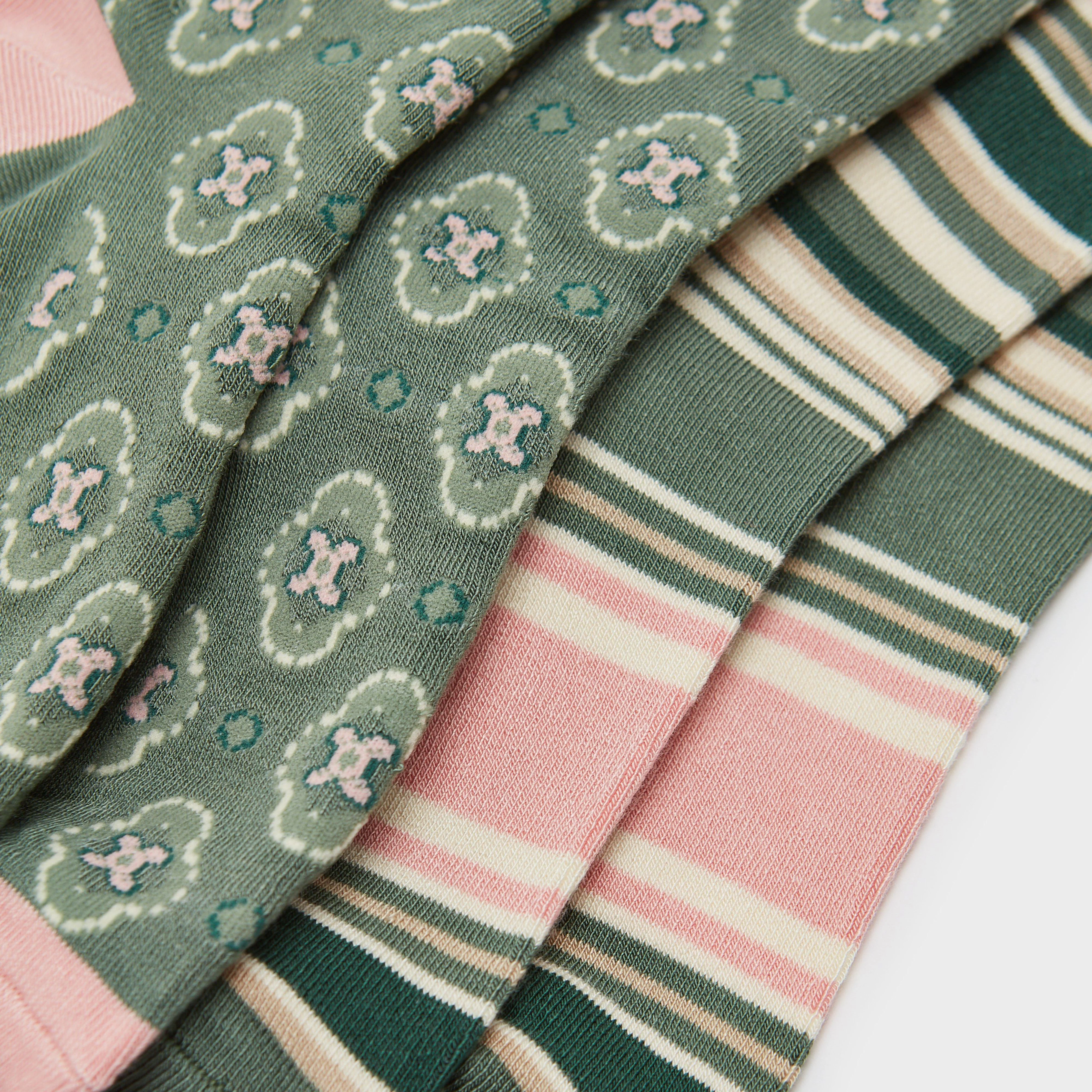 Womens Everyday 2 Pack Socks Multi Khaki Green - Image 3