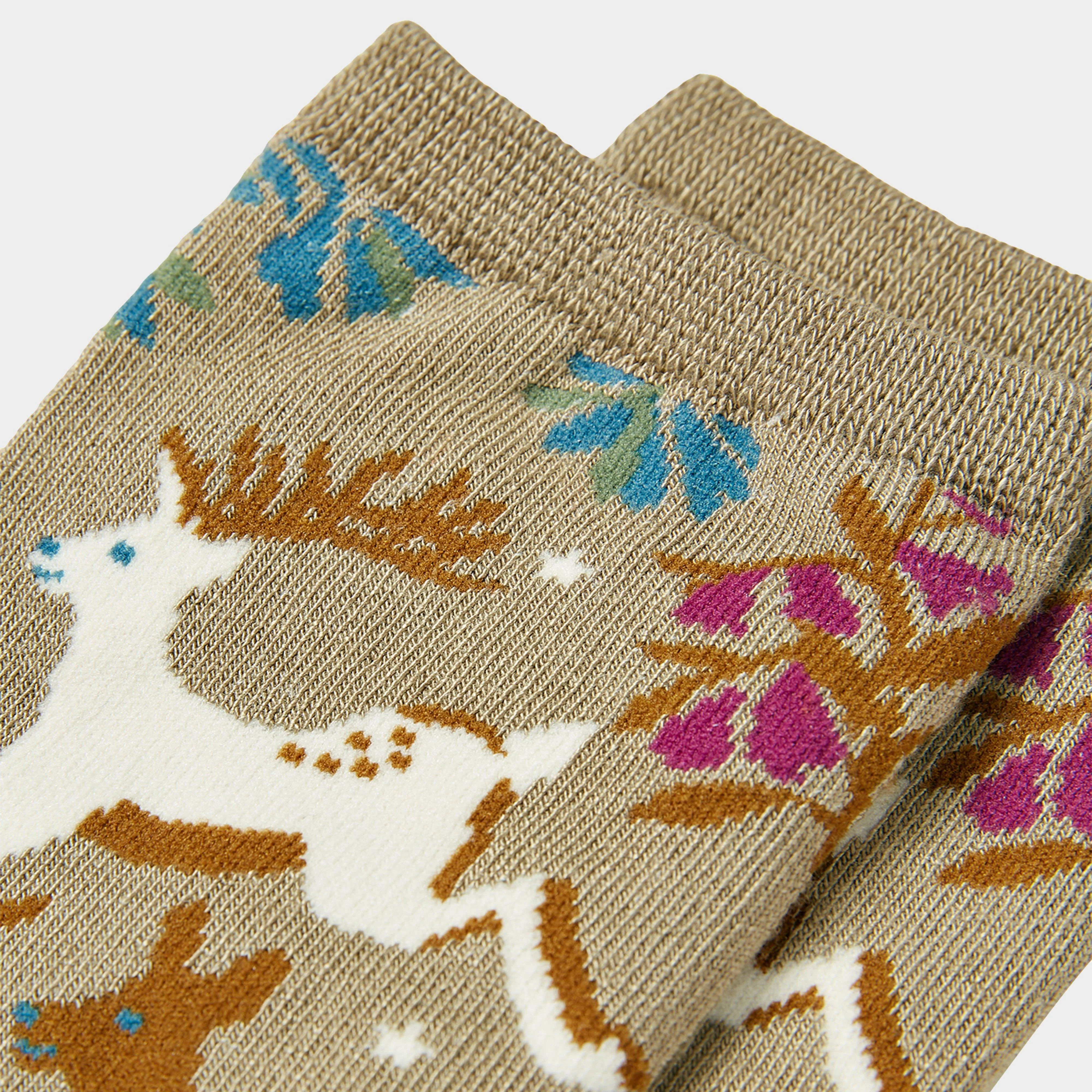 Womens Excellent Everyday Pair Of Socks Cream Woodland - Image 3