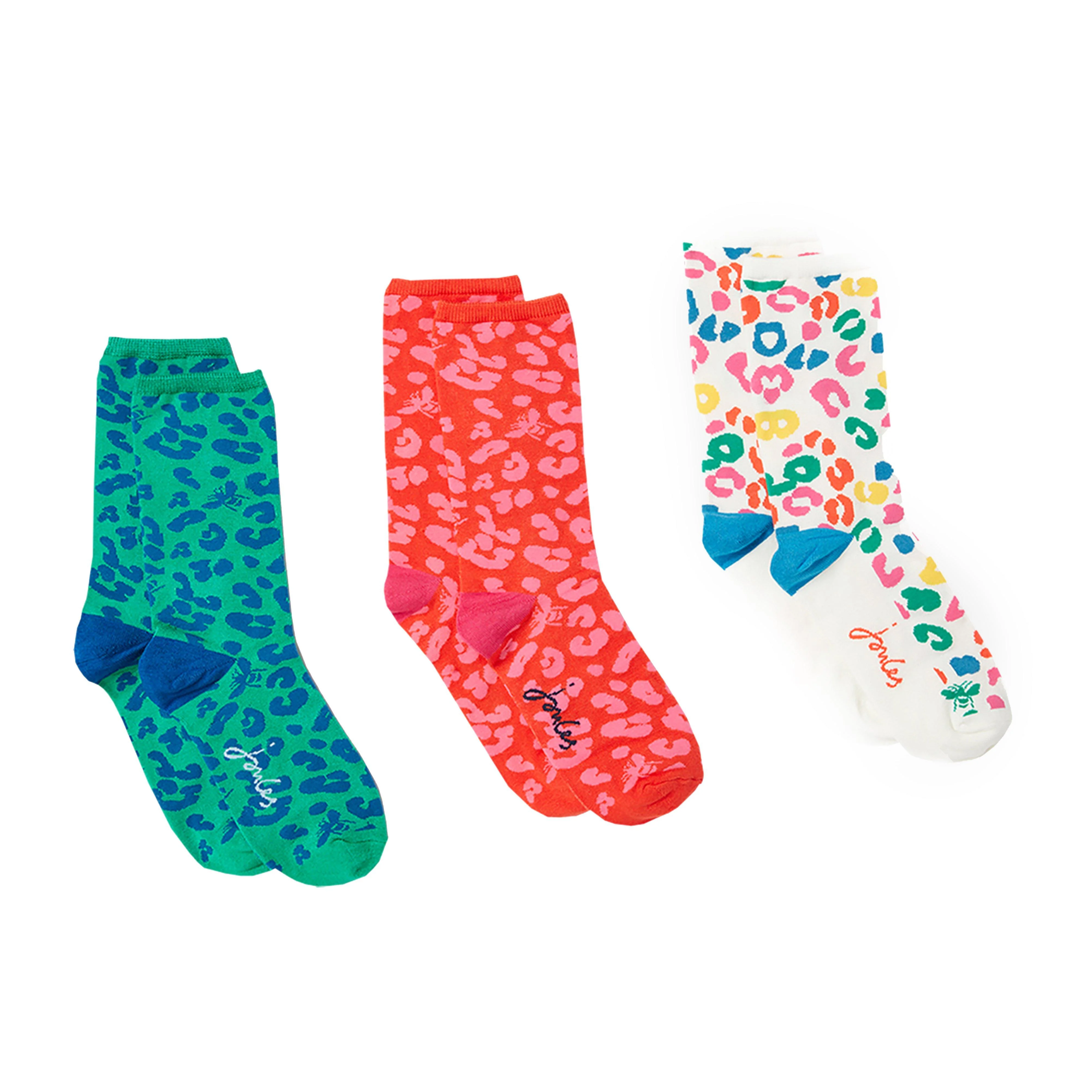 Womens Excellent Everyday Single Vero Socks Cream Leopard - Image 4