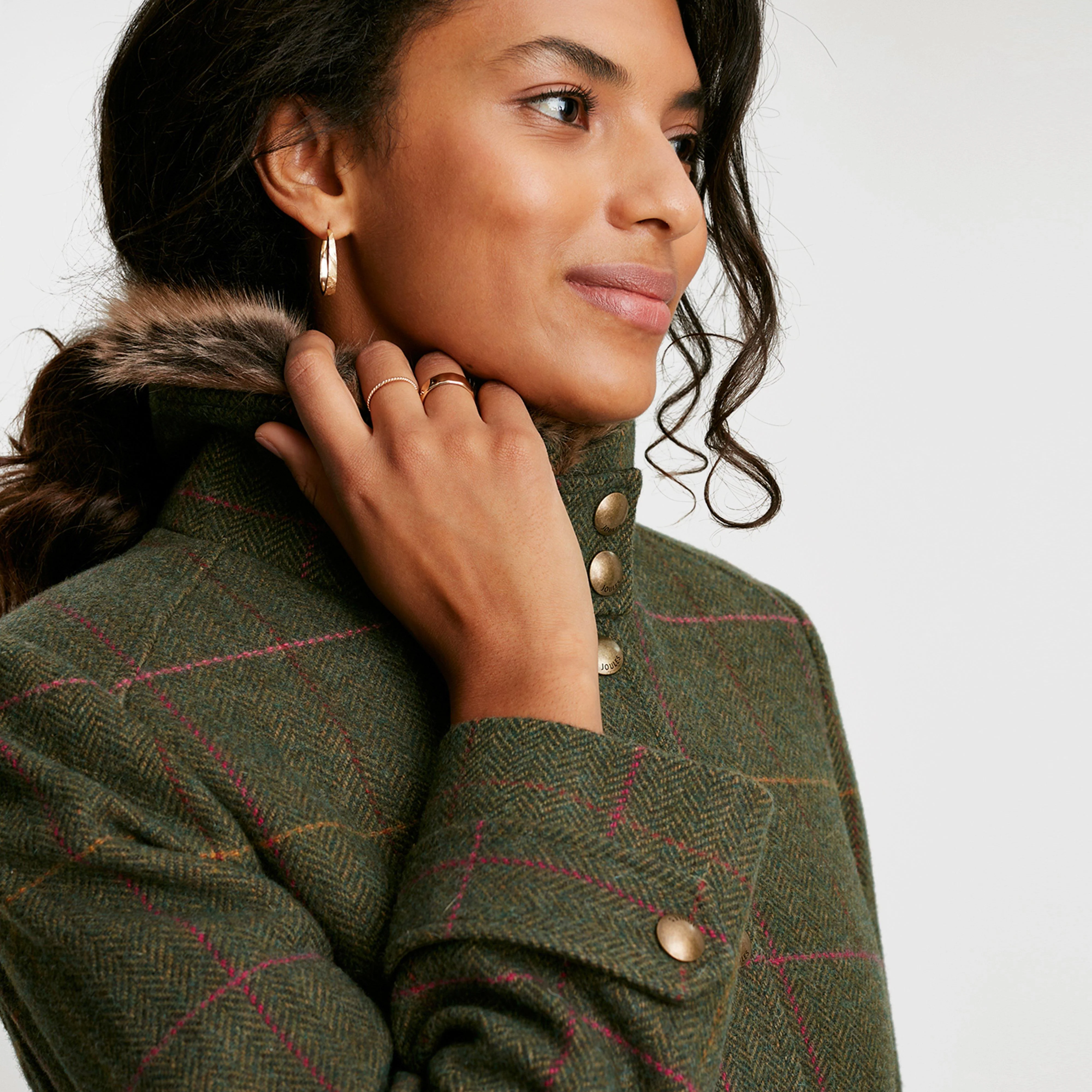 Womens Fieldcoat Green Tweed - Image 4