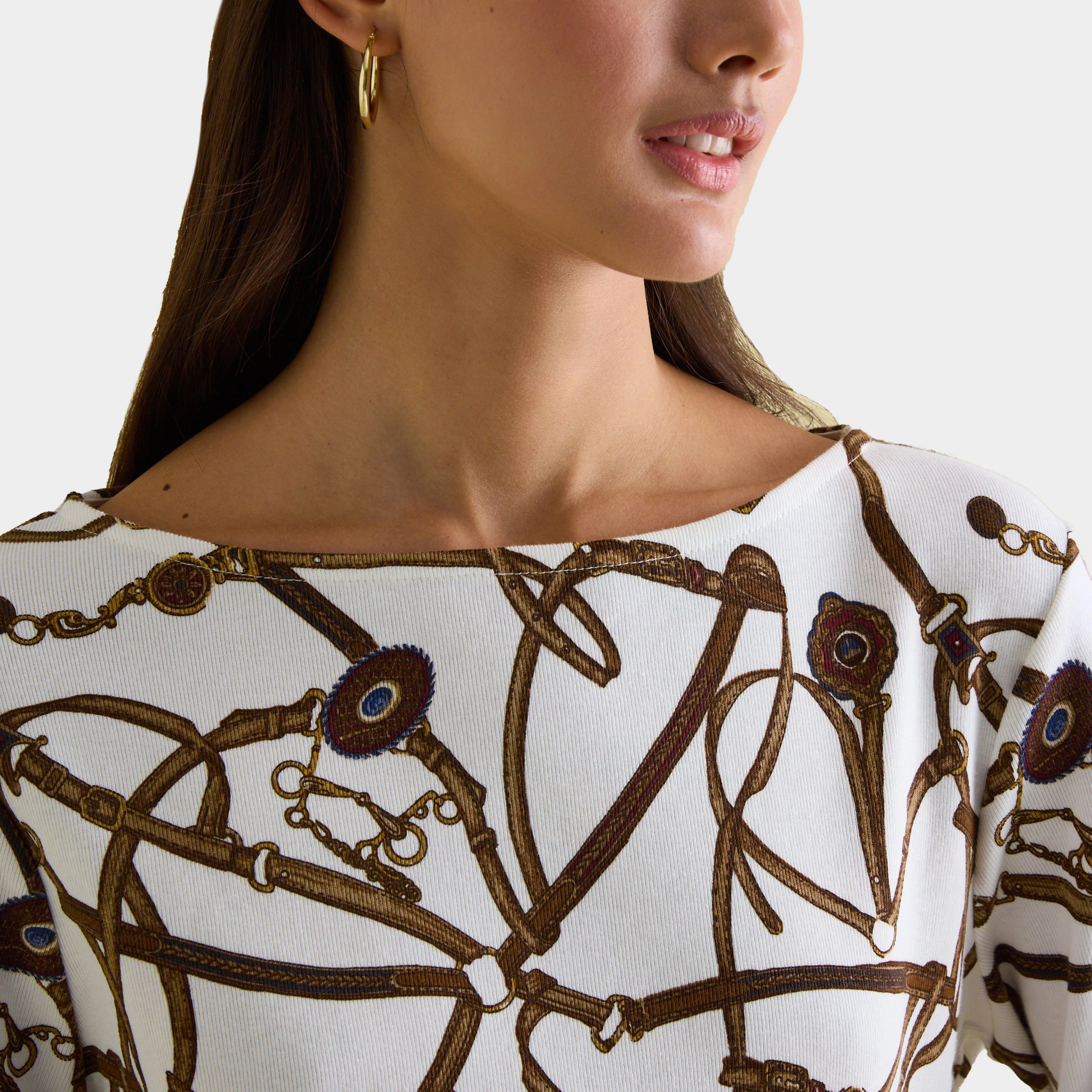 Womens Harbour Boat Neck Breton Top Cream Bridle - Image 3