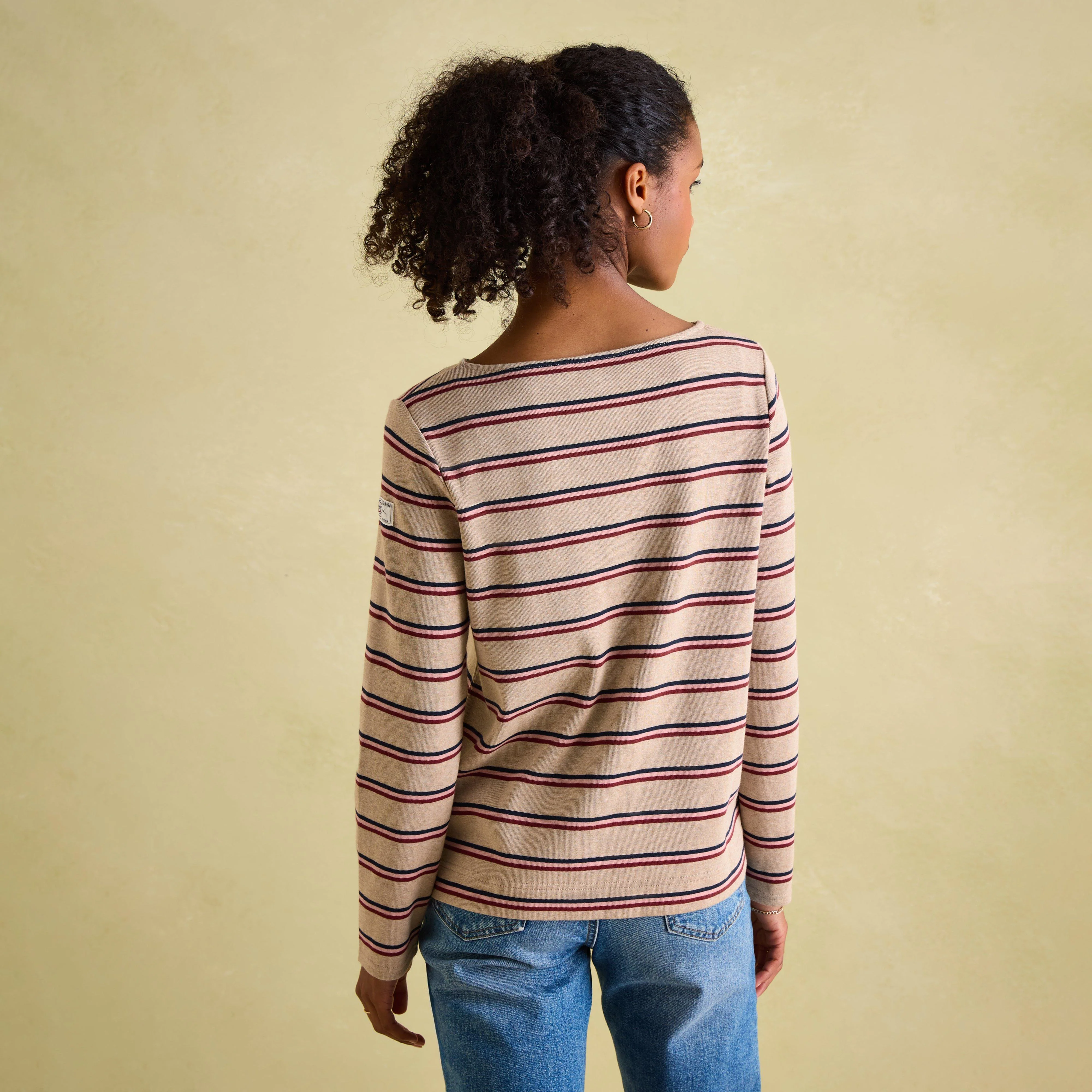 Womens Harbour Boat Neck Breton Top Oat Multi - Image 3
