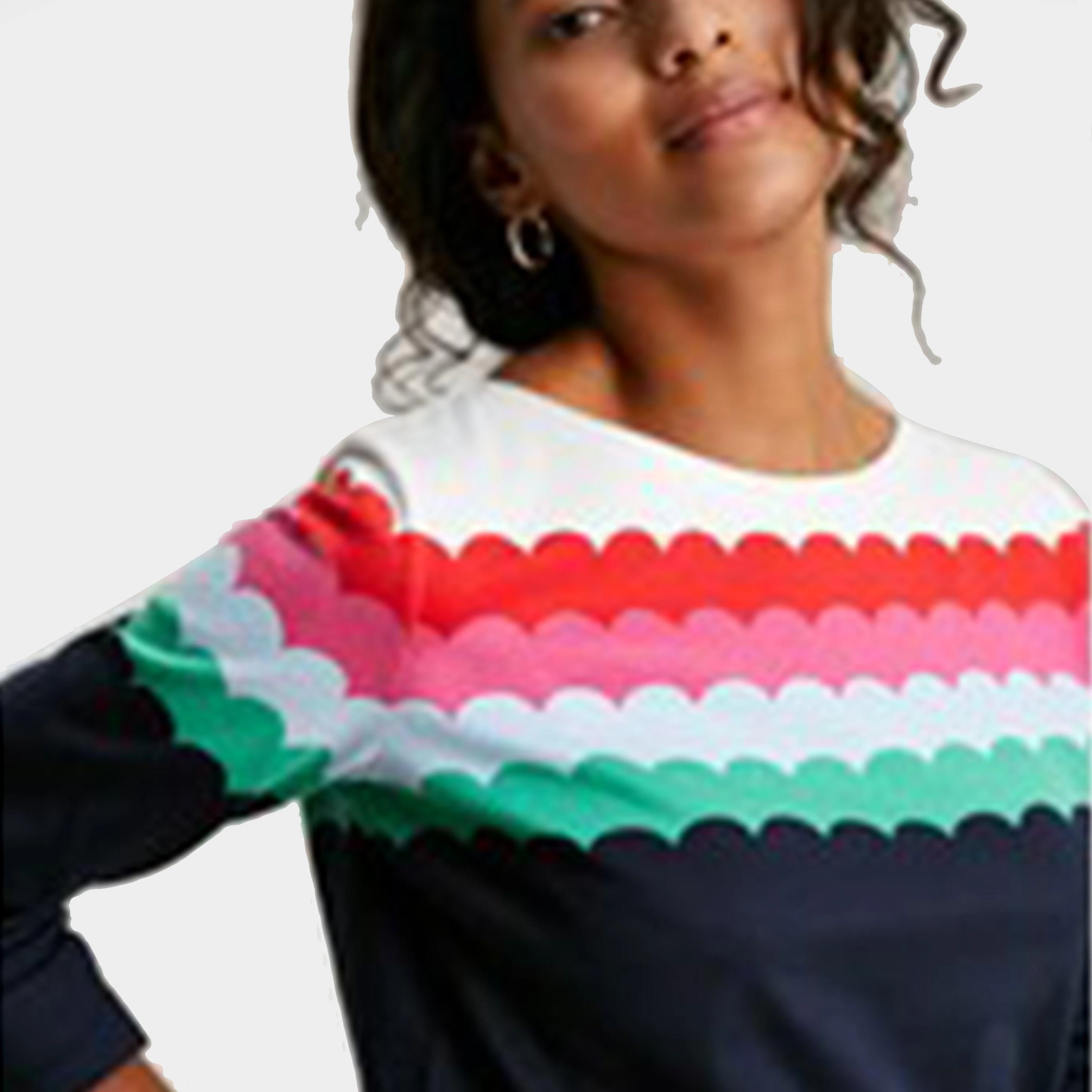 Womens Harbour Long Sleeve Top Multi Scallop Stripe - Image 3