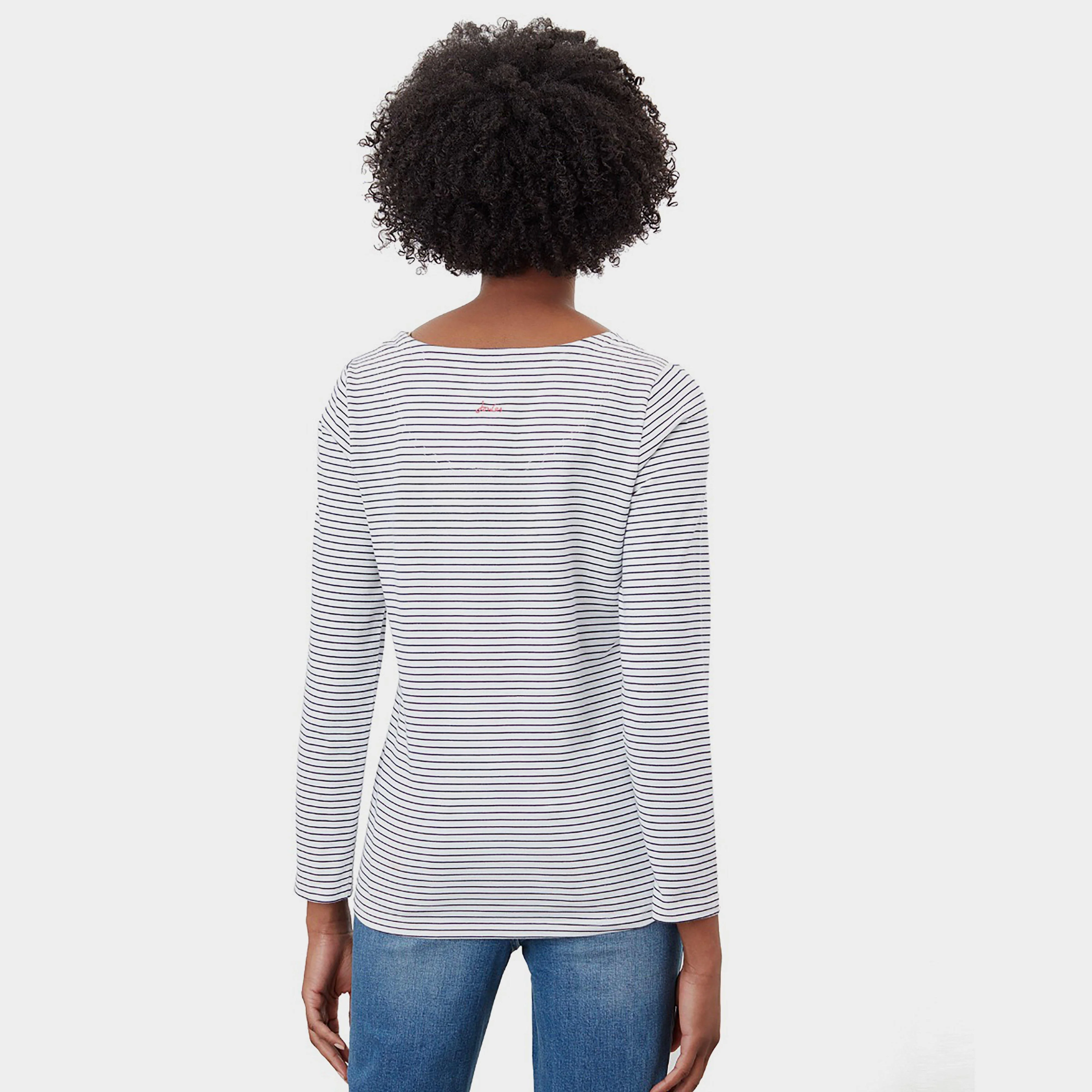 Womens Harbour Print Top French Navy Floral Placement Stripe - Image 4