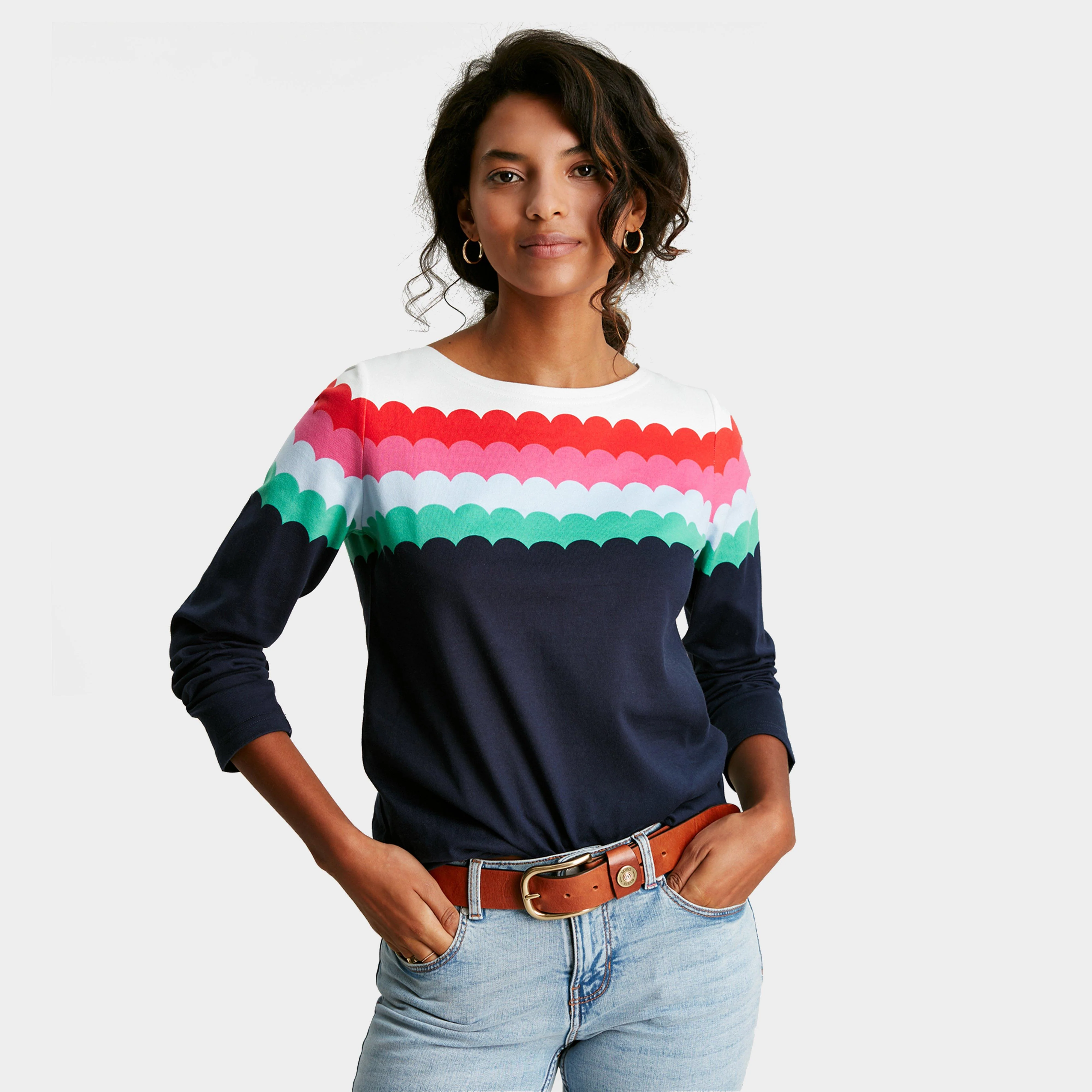 Womens Harbour Top Multi Scallop Stripe - Image 2