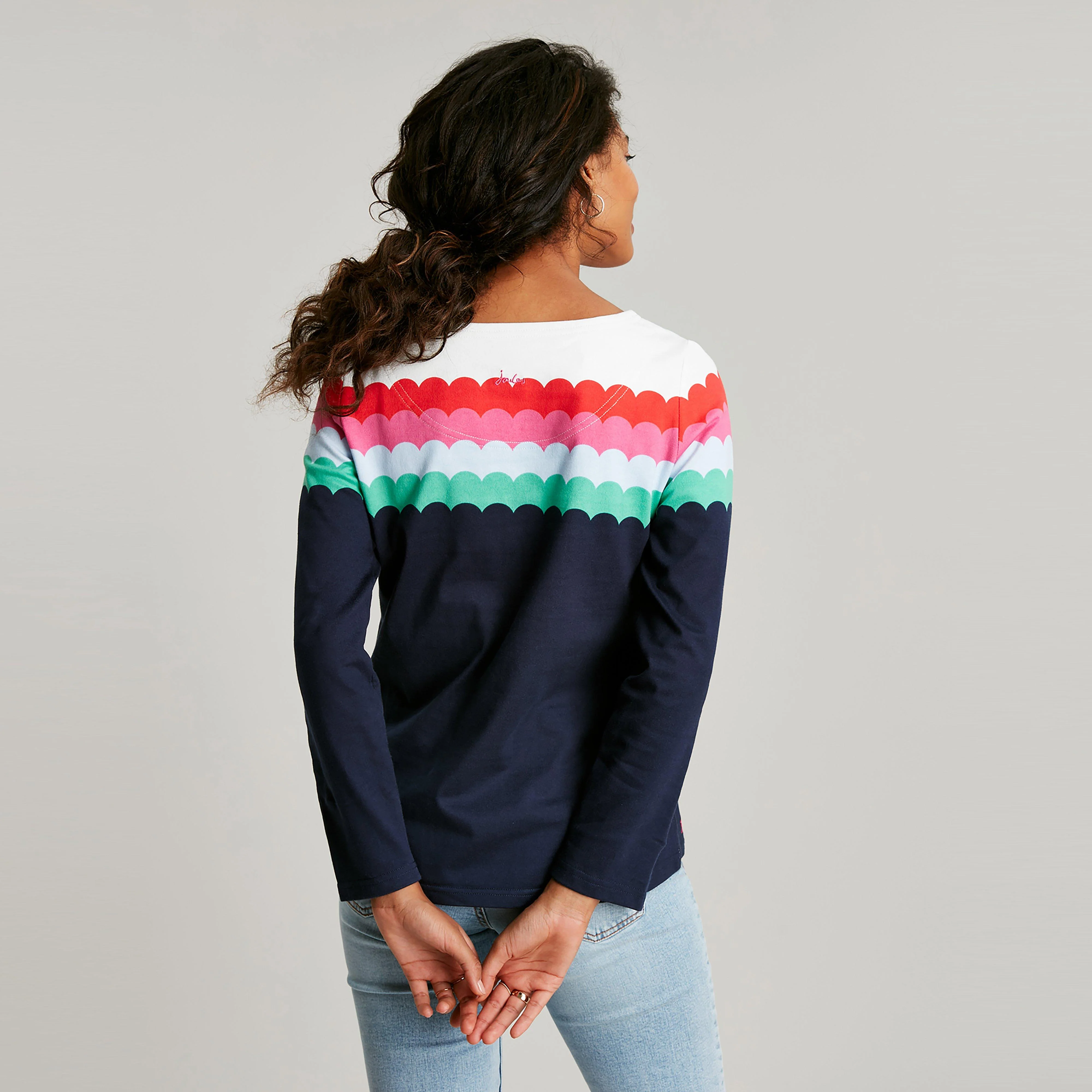 Womens Harbour Top Multi Scallop Stripe - Image 3