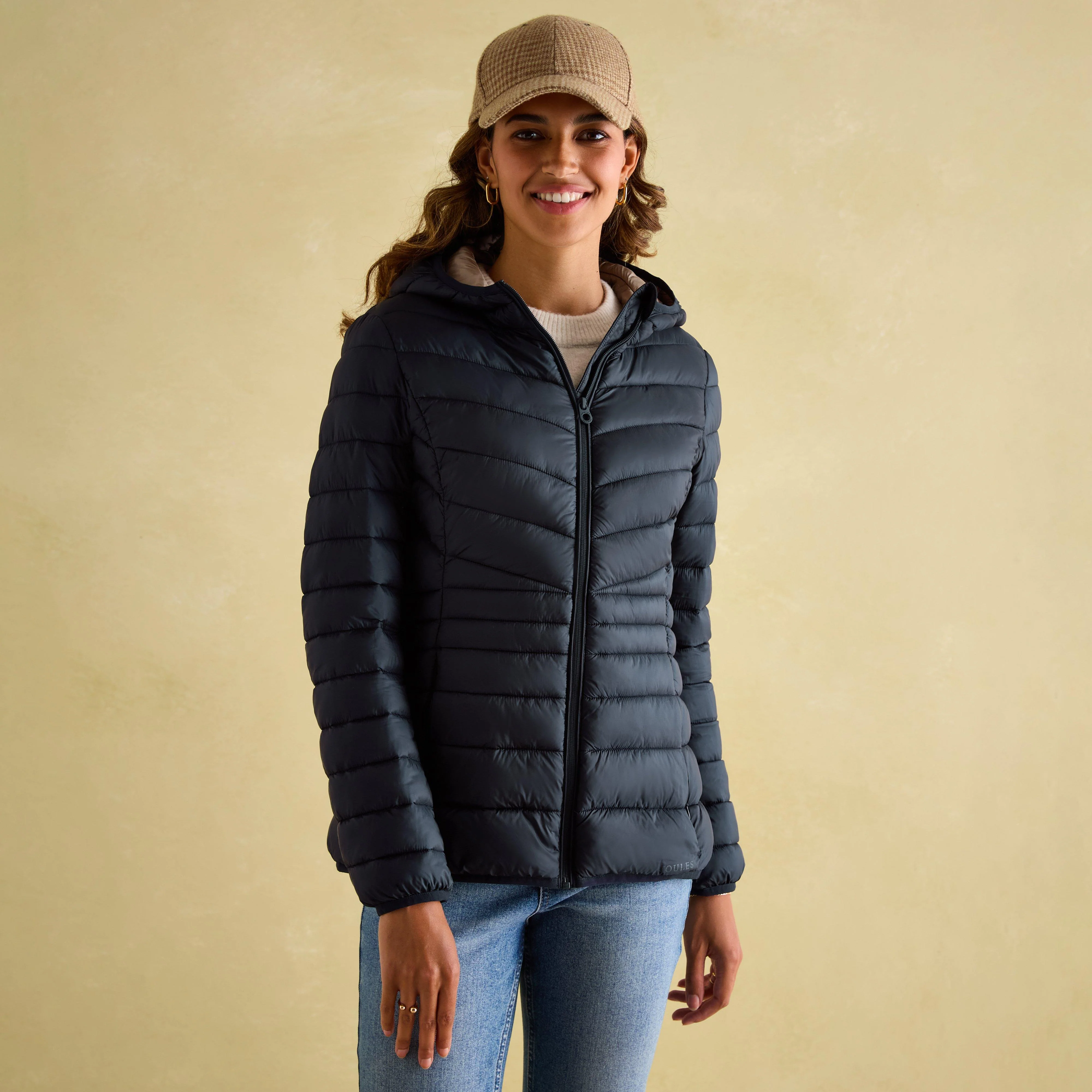 Womens Kenley Showerproof Padded Coat With Hood Navy - Image 2