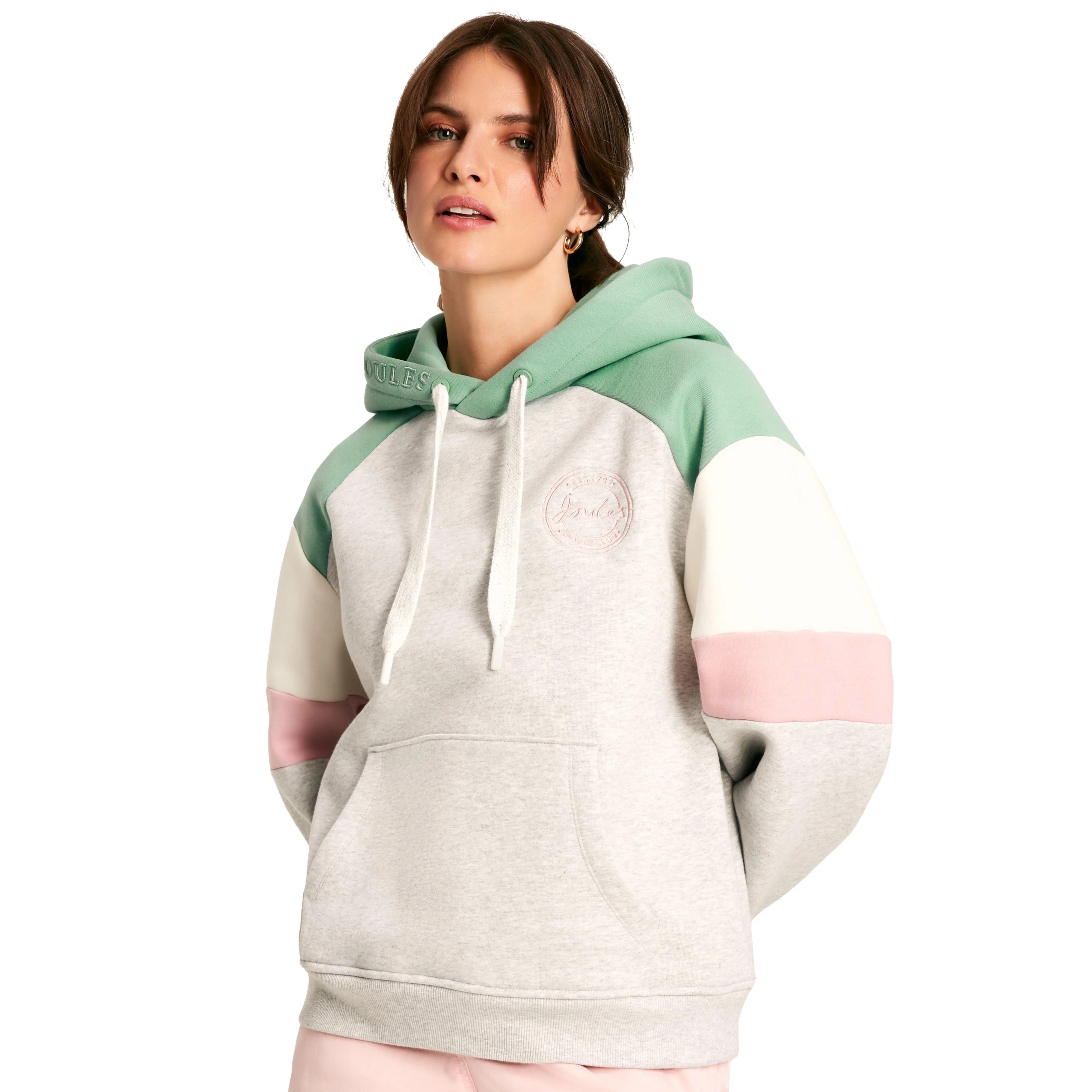 Womens Milbourne Hoodie Grey/Pink/White - Image 6