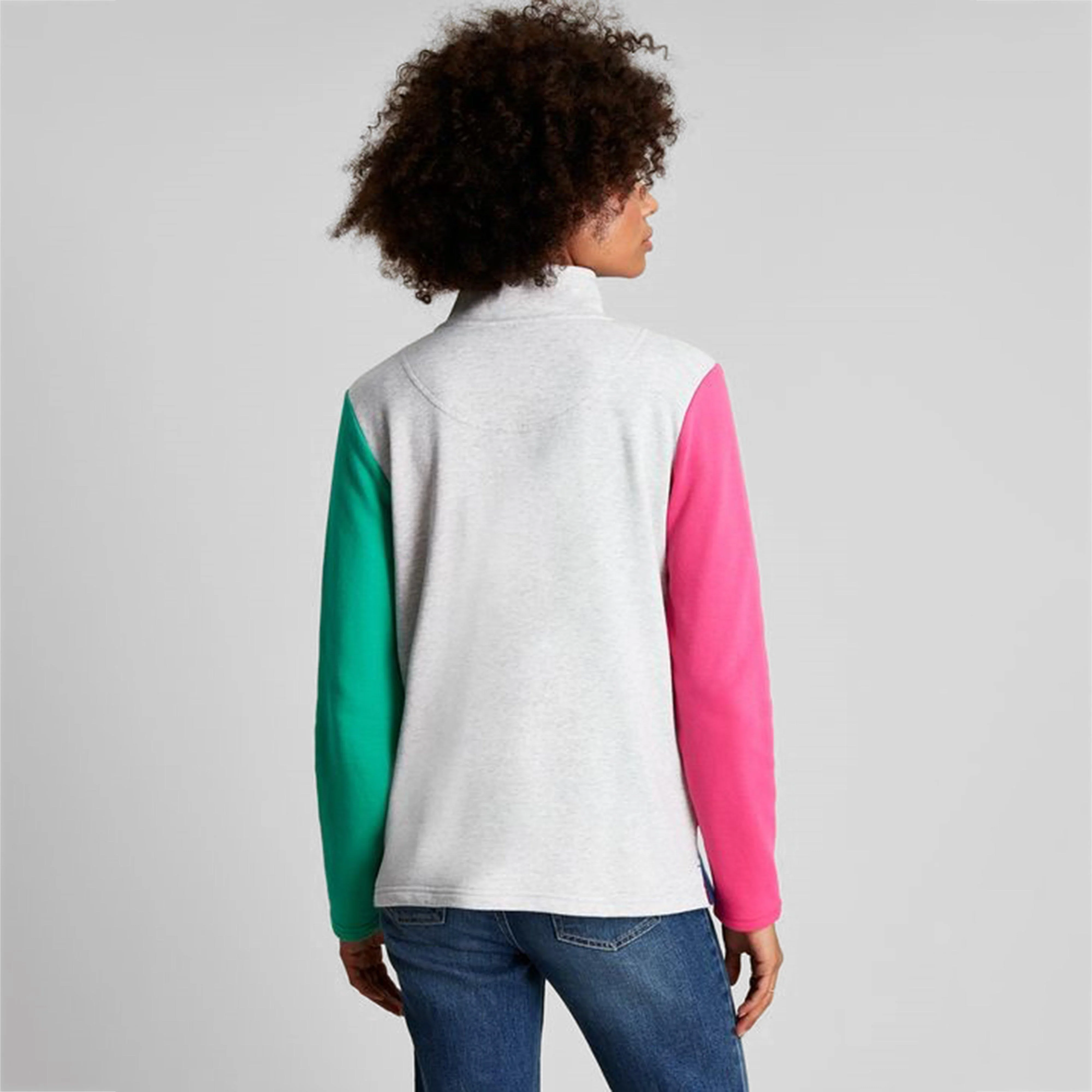 Womens Pip Half Zip Sweatshirt Grey Hotch Potch - Image 4