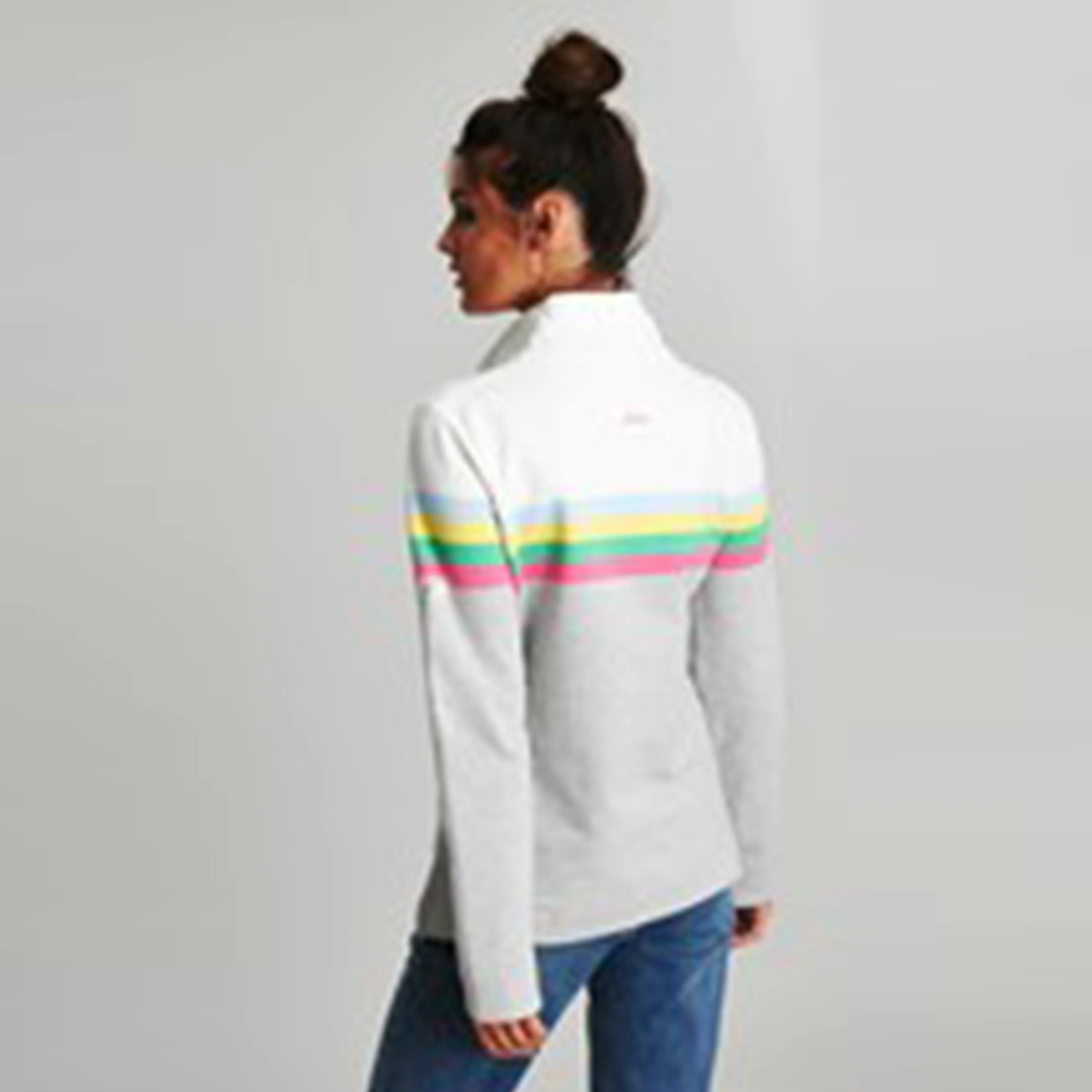 Womens Saunton Sweatshirt Grey Marl Stripe - Image 5