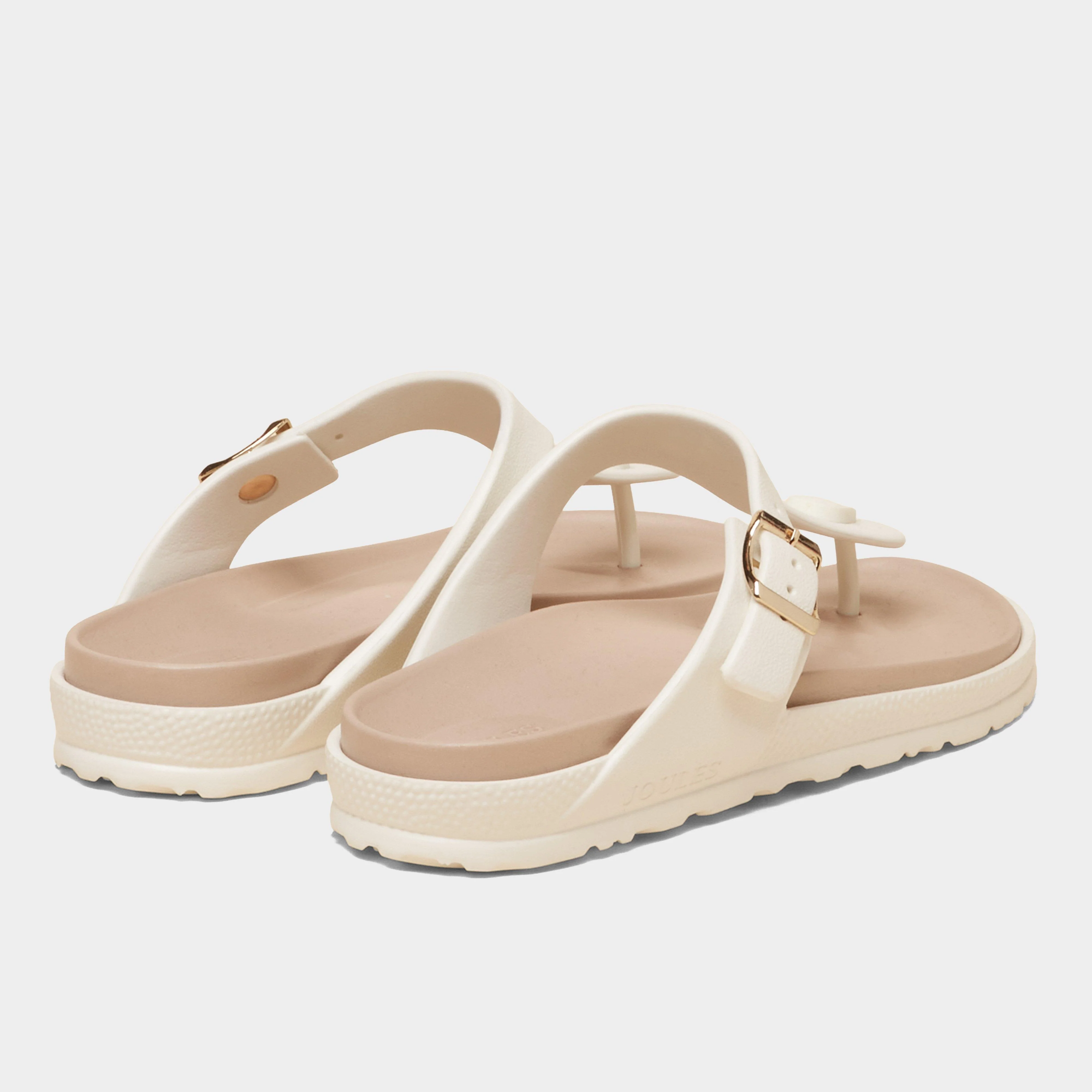 Women’s Soleil White Buckle Flip Flop - Image 4