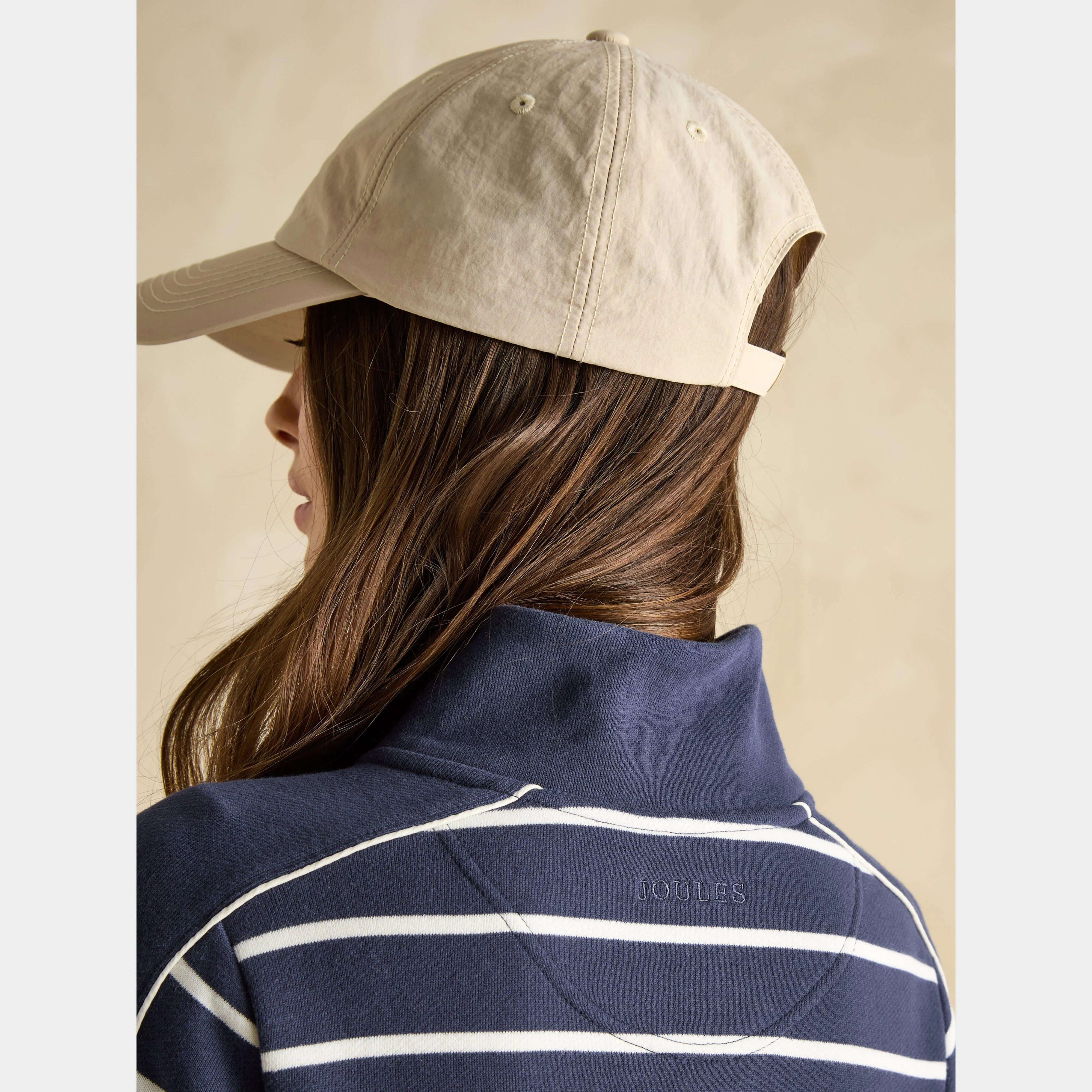 Womens Southwold Funnel Neck Sweatshirt Navy Stripe - Image 4