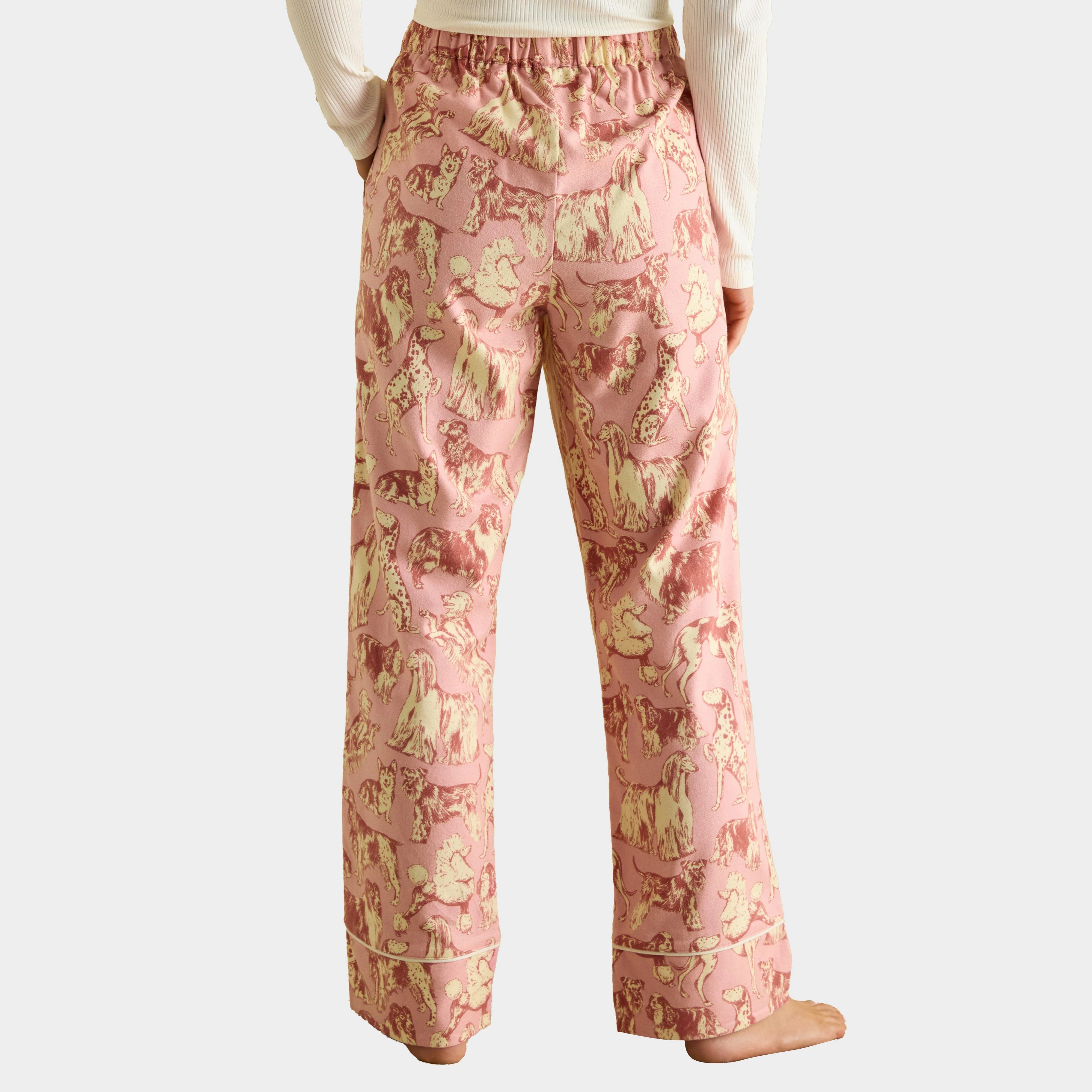 Womens Stella Cotton Pyjama Bottoms Pink - Image 2