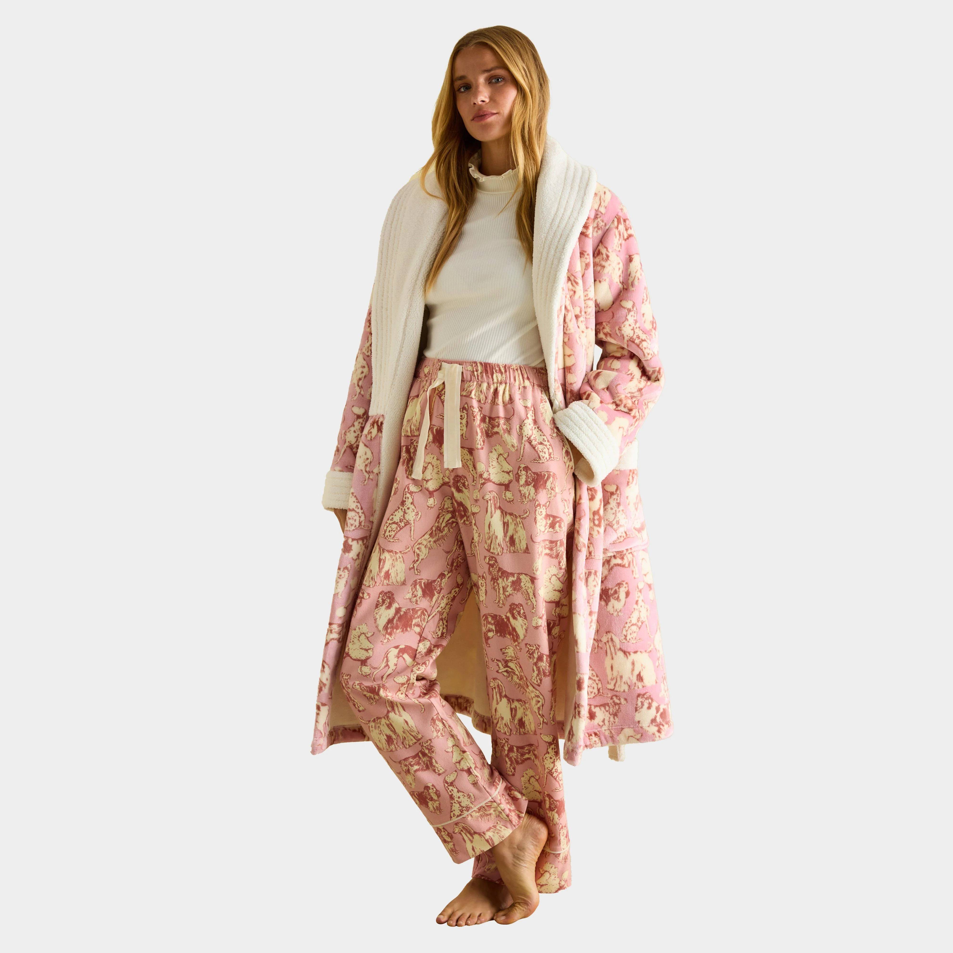 Womens Stella Cotton Pyjama Bottoms Pink - Image 6