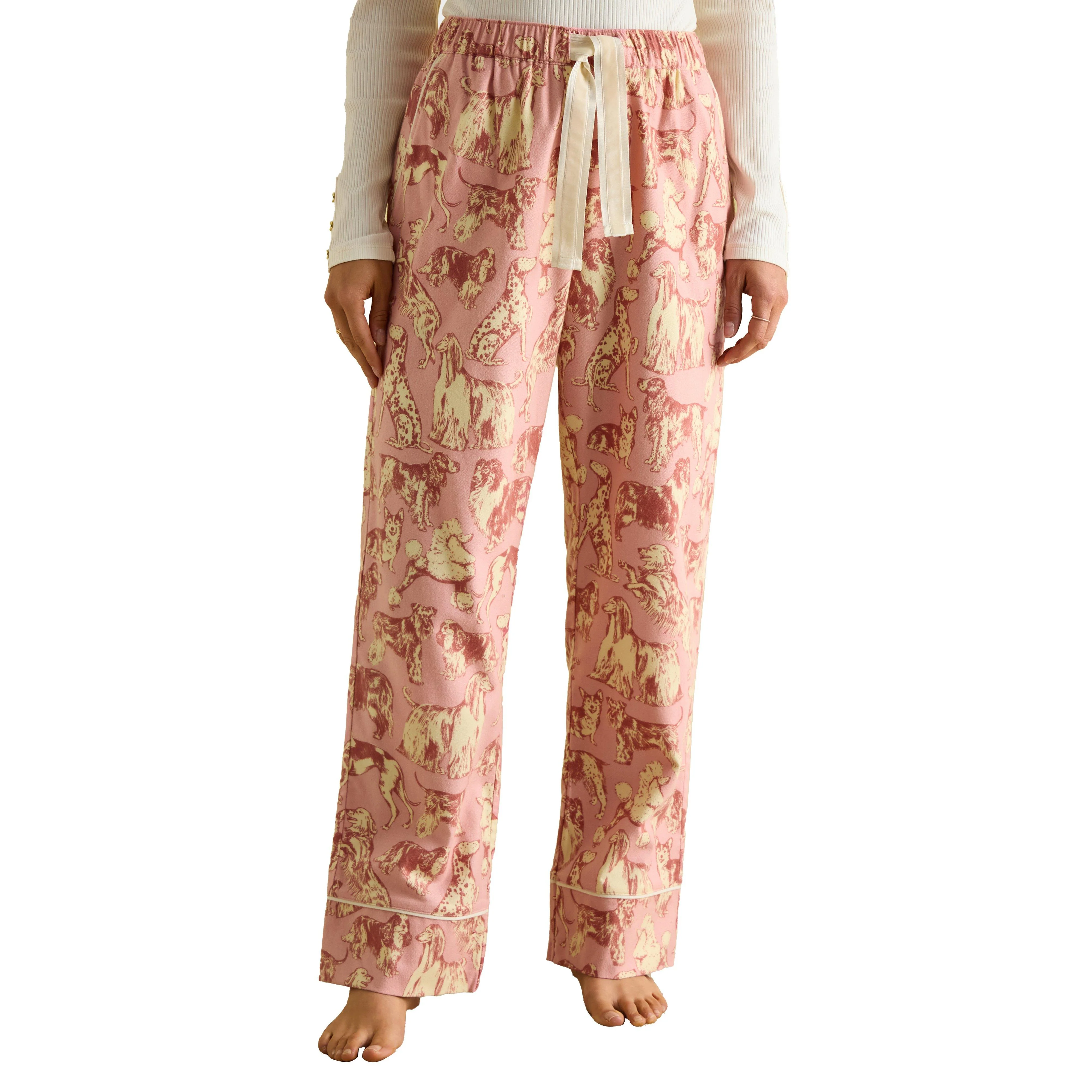 Womens Stella Cotton Pyjama Bottoms Pink - Image 7