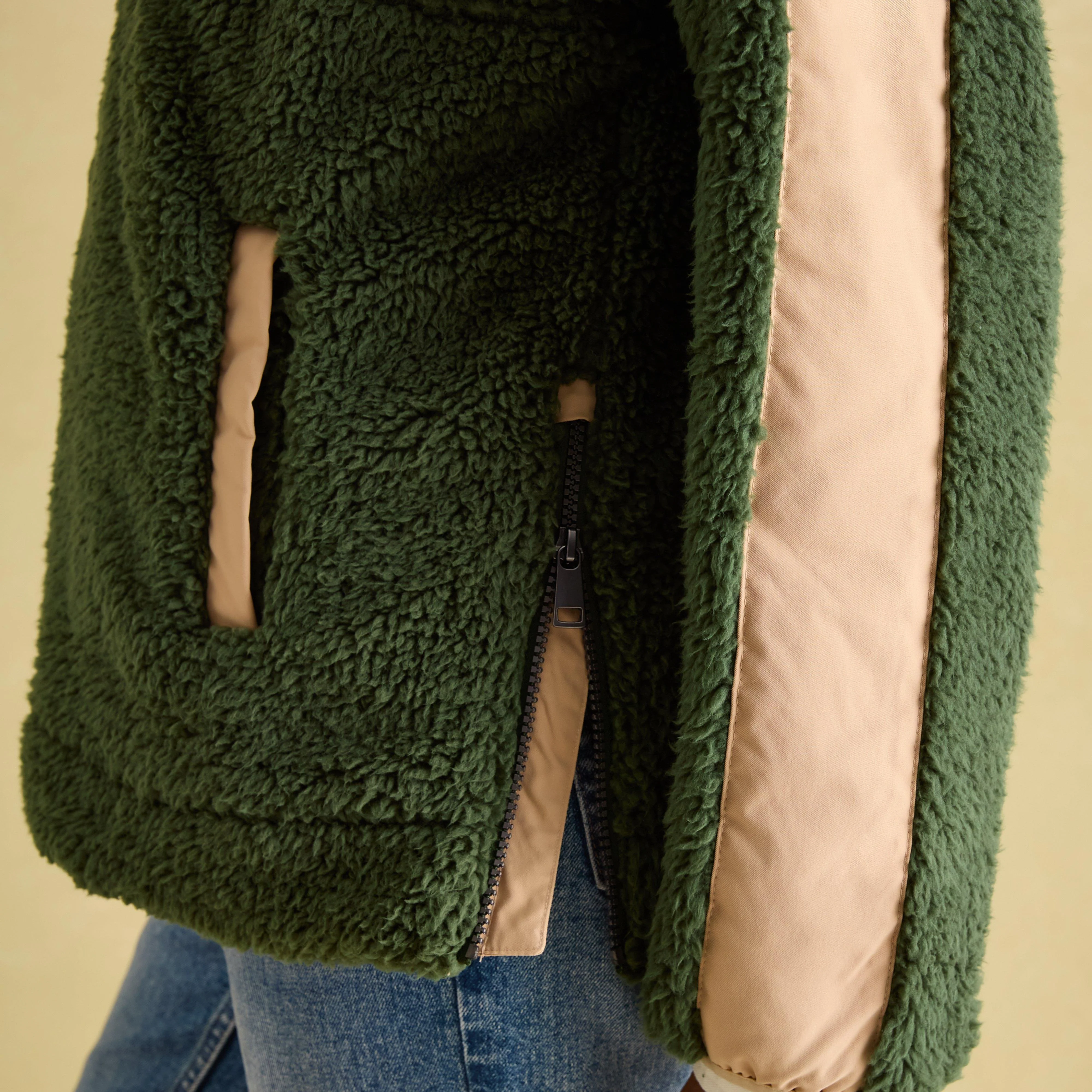 Womens Tilly Quarter Zip Fleece Green - Image 6