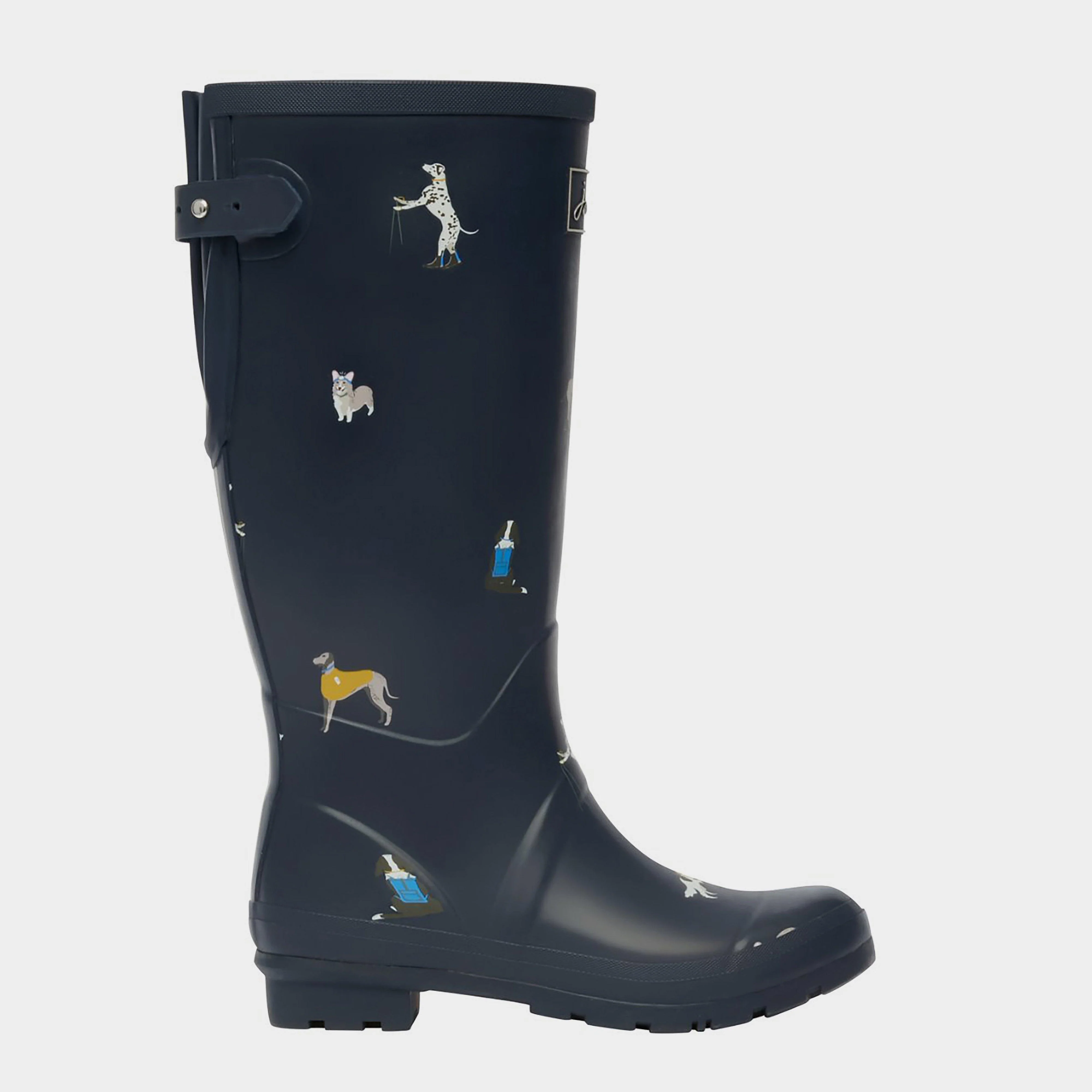 Womens Welly Print Navy Dogs - Image 3