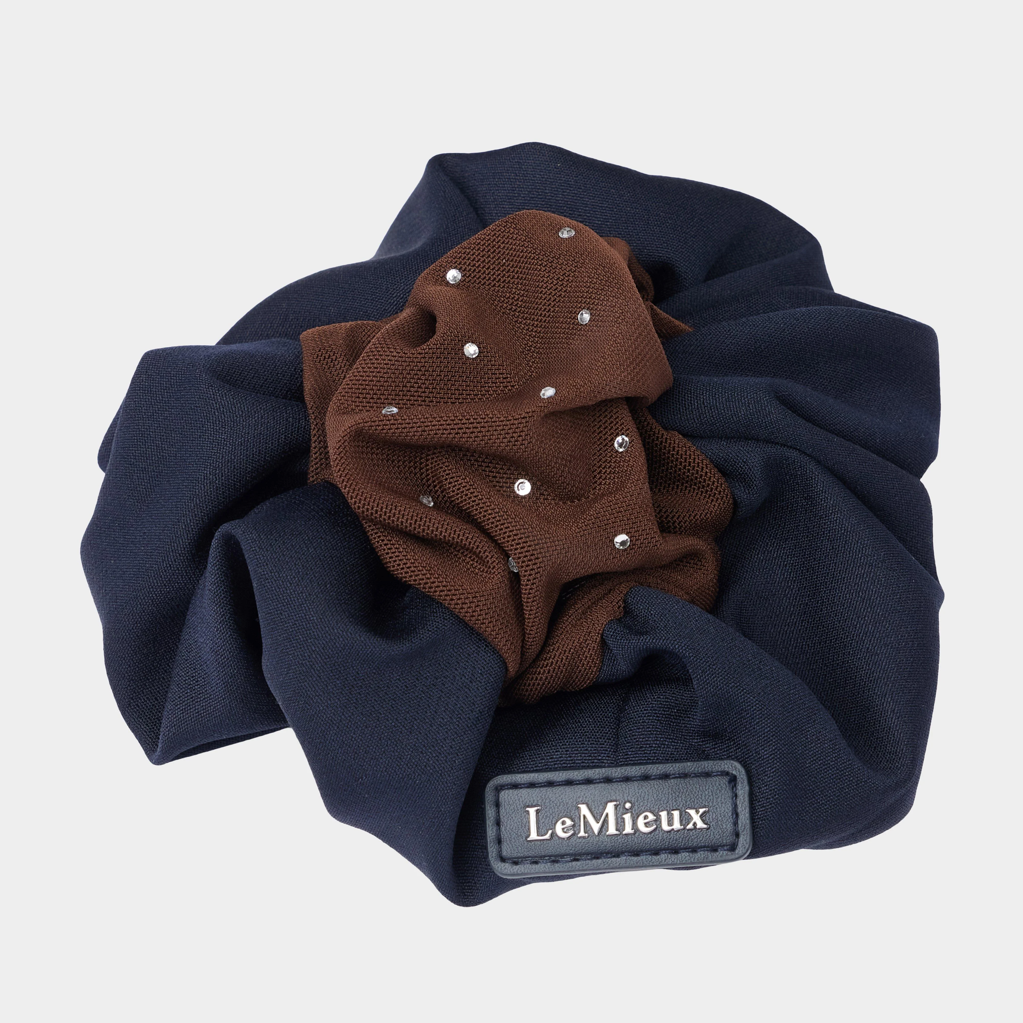 Crystal Hairnet Scrunchie Navy/Brown - Image 2