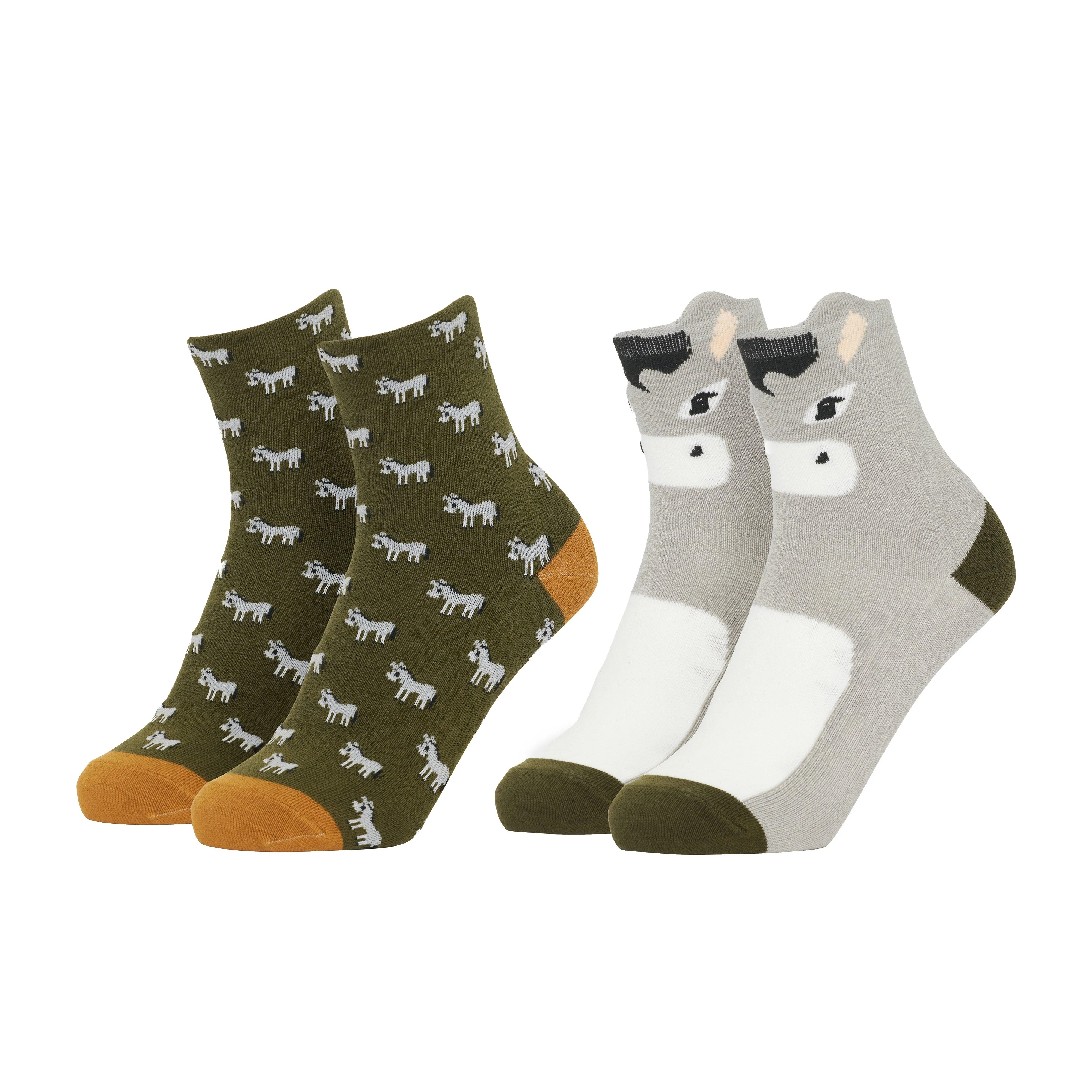 Kids Mini Character Socks 2 Pack Donkey - Image 5