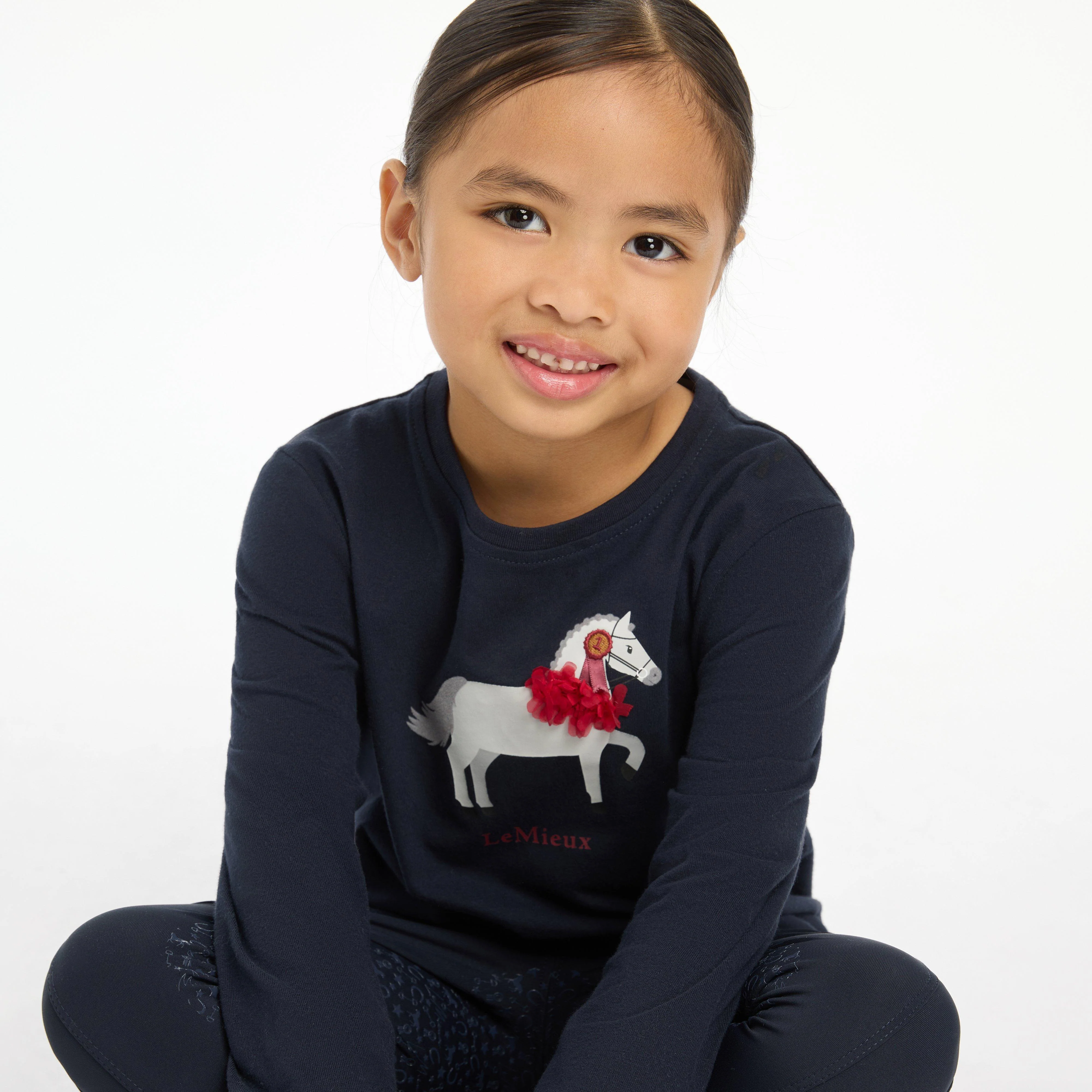 Kids Mini Jessie Long Sleeve Top Navy - Image 4