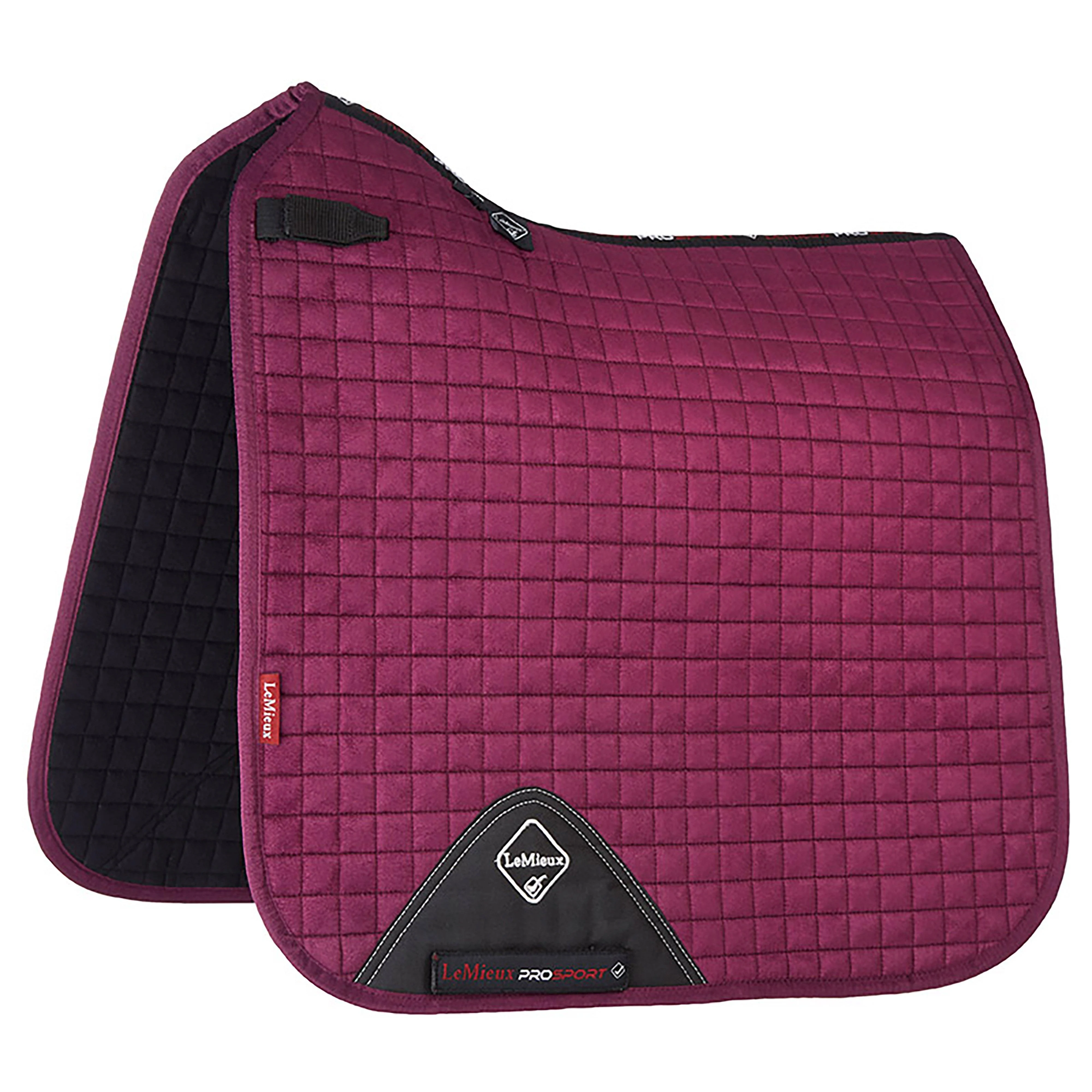 ProSport Suede Dressage Square Saddle Pad Plum - Image 2