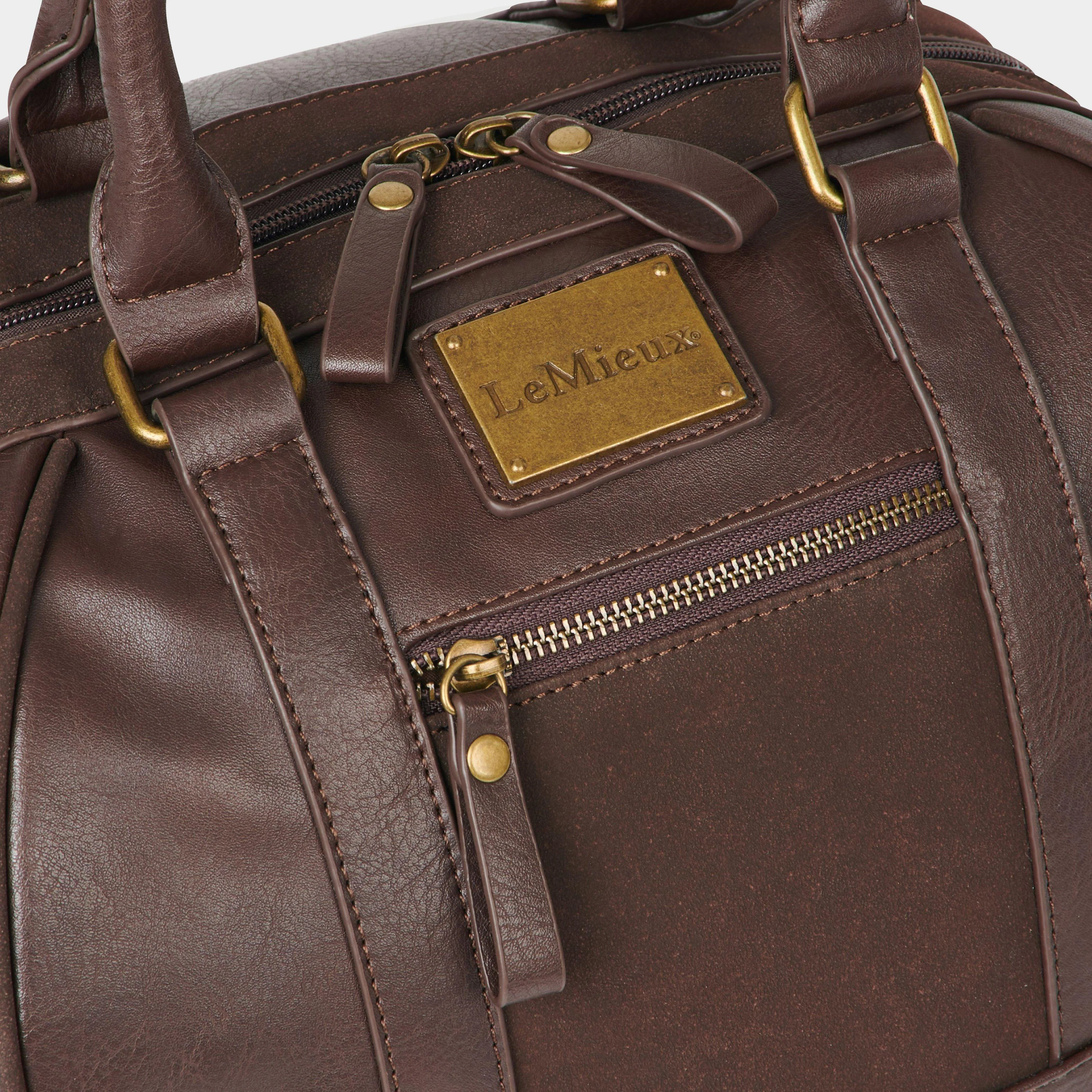 PU Leather Hat Bag Brown - Image 2