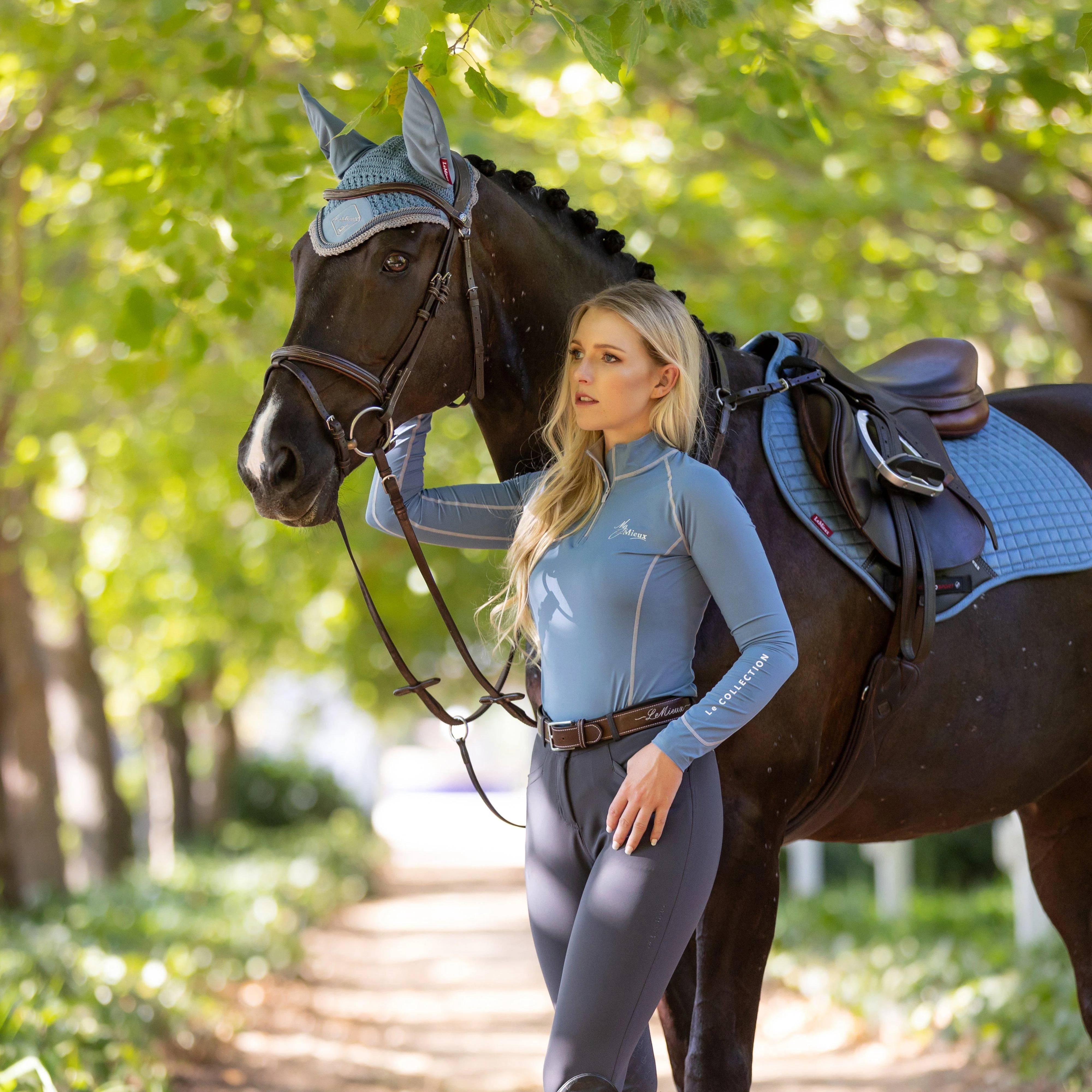 Suede Close Contact Saddle Pad Ice Blue - Image 3