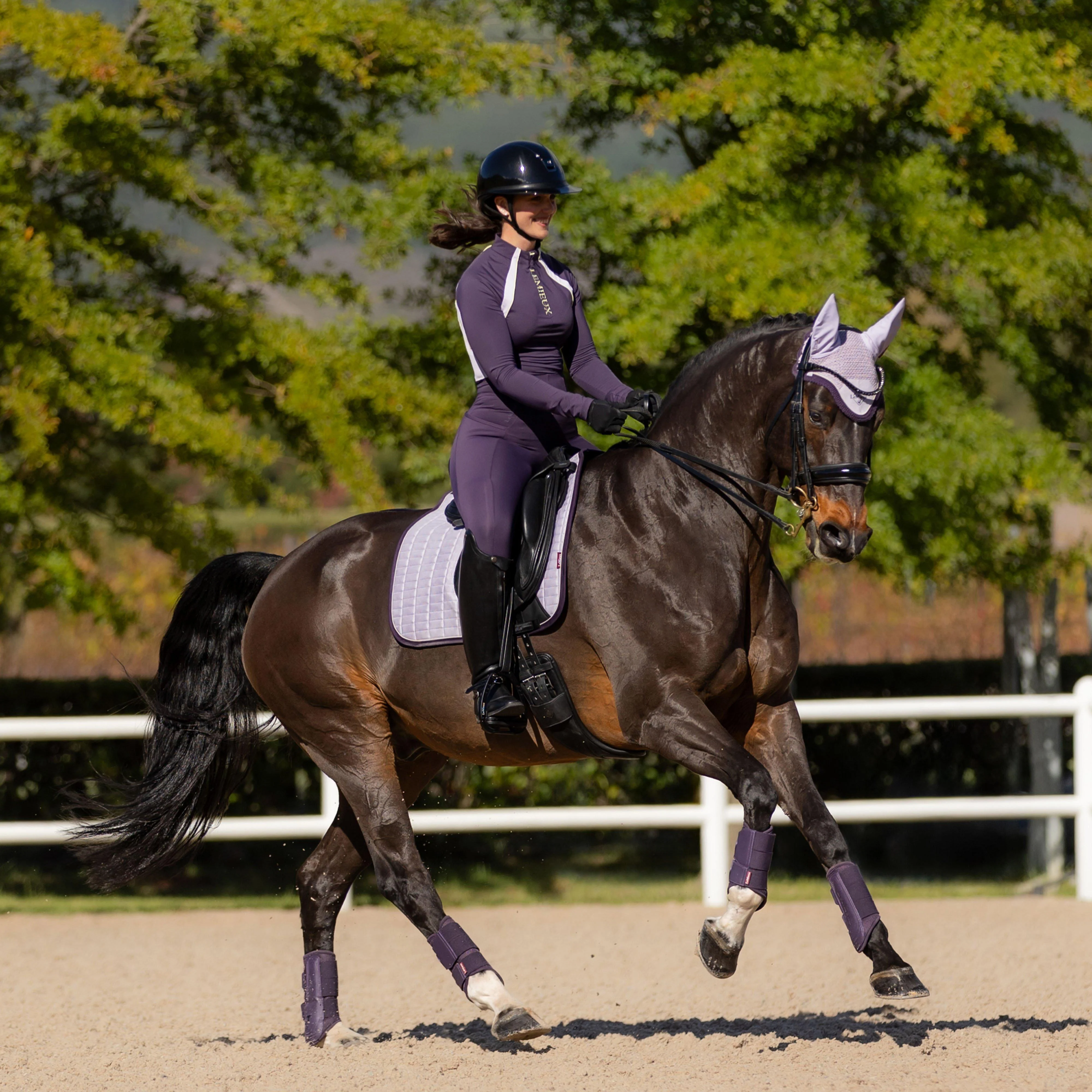 Suede Dressage Saddle Pad Lilac - Image 4