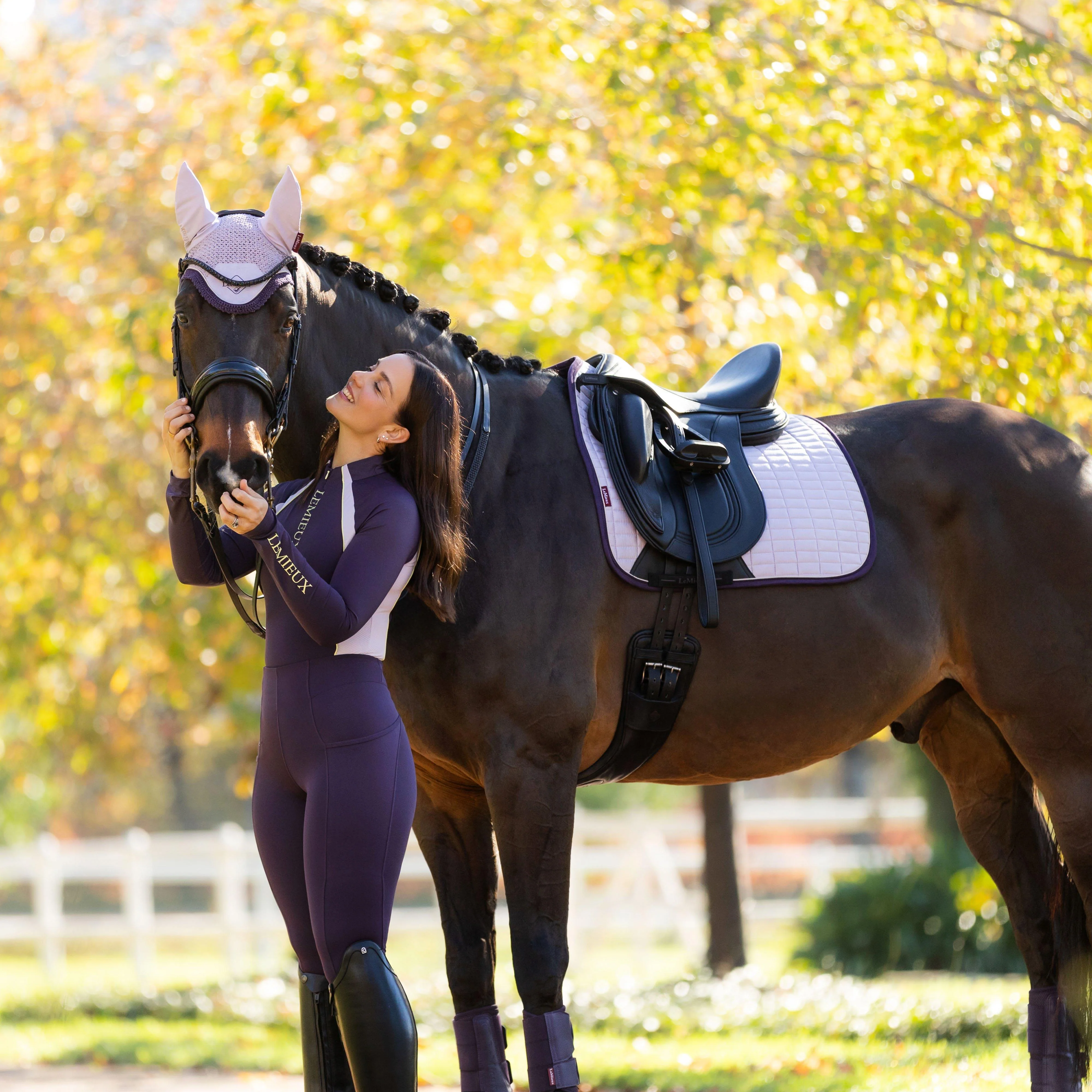 Suede Dressage Saddle Pad Lilac - Image 5